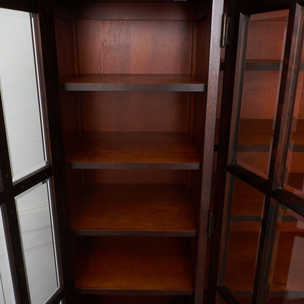 北海道民芸家具 本箱 #118 書棚 3面扉 本棚 カップボード 飾り棚 食器