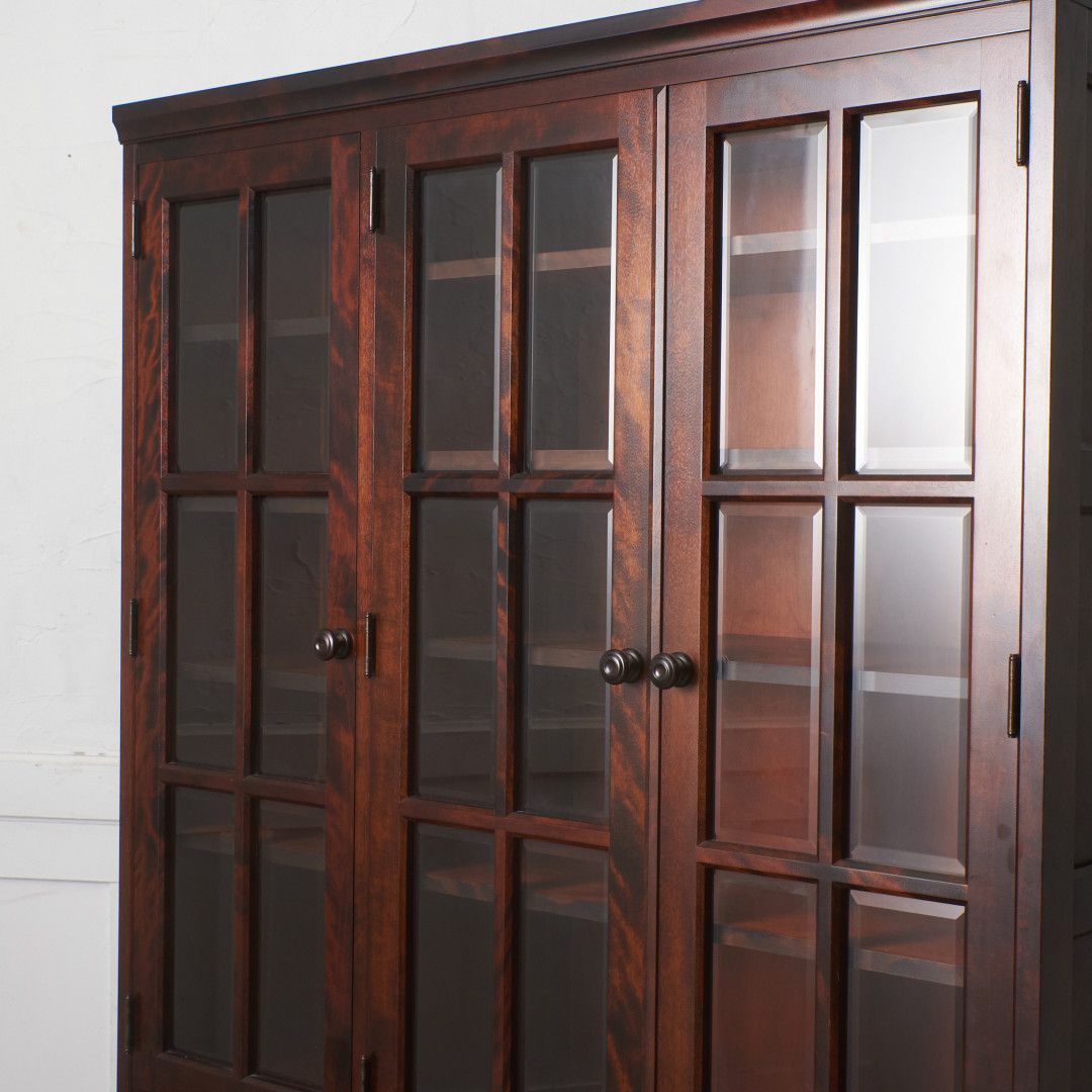 北海道民芸家具 本箱 #118 書棚 3面扉 本棚 カップボード 飾り棚 食器