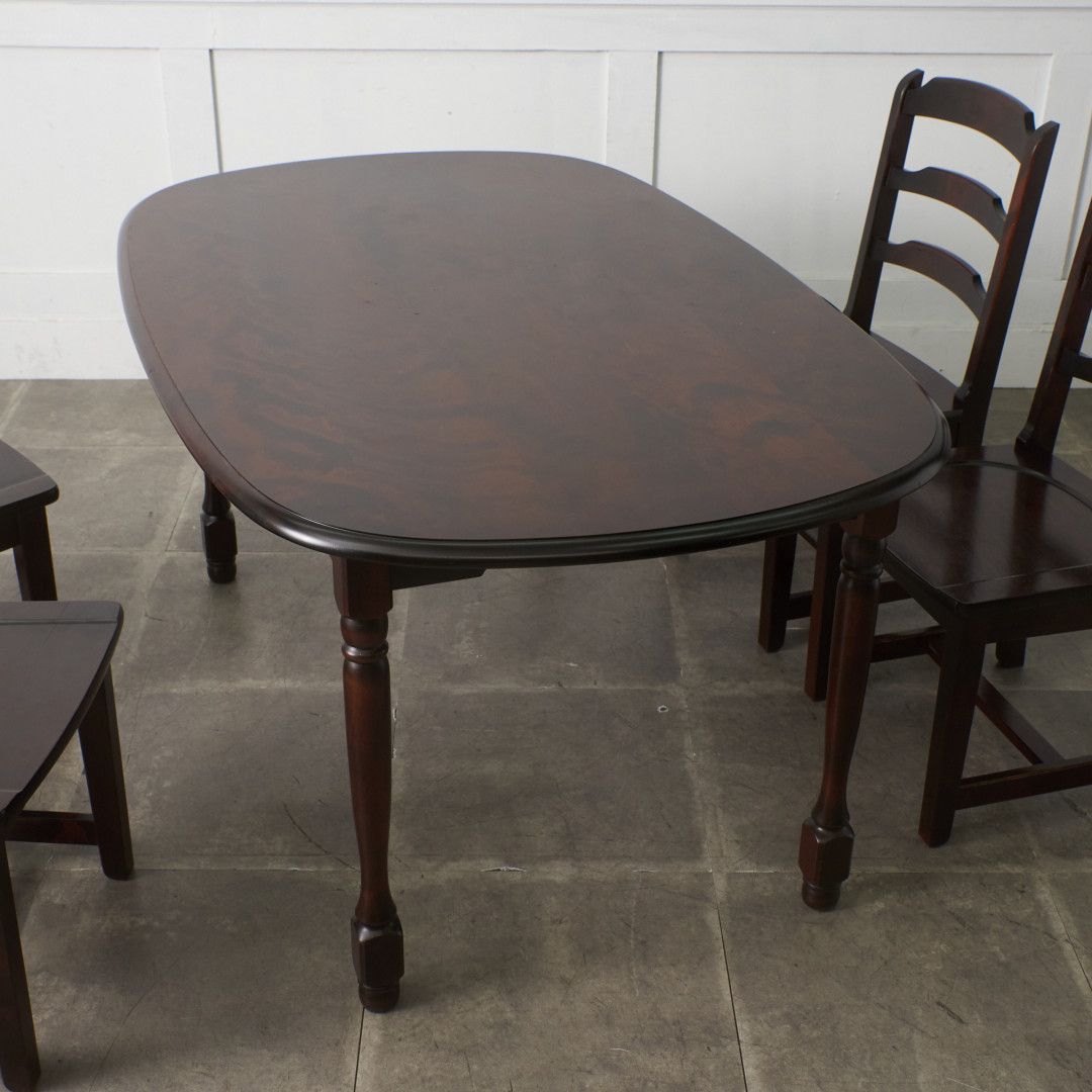 北海道民芸家具 オーバル ダイニングテーブル 樺 無垢材 W1510 楕円