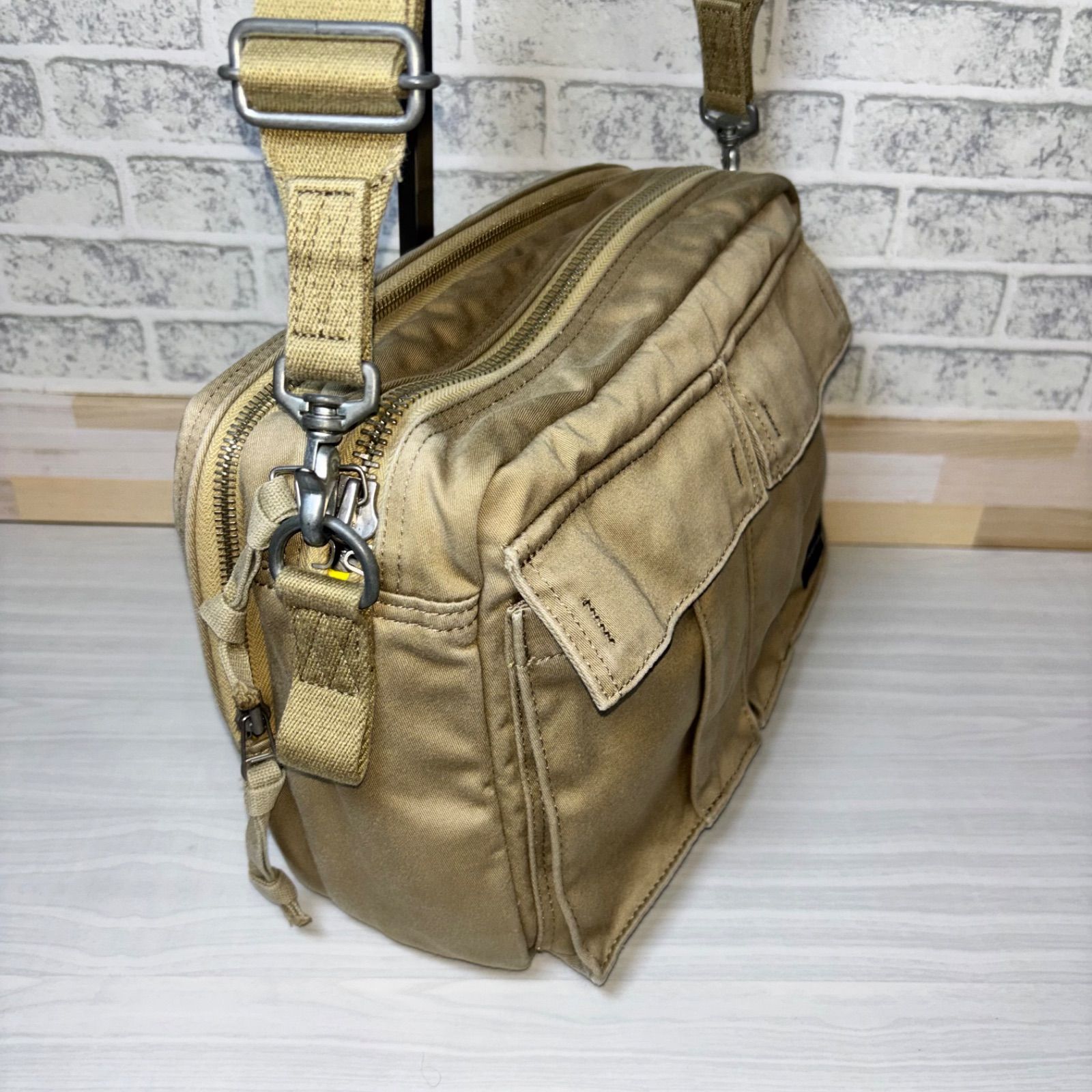 希少 PORTER ショルダーバッグ LOVE &PEACE ラブ&ピース 2層 ベージュ