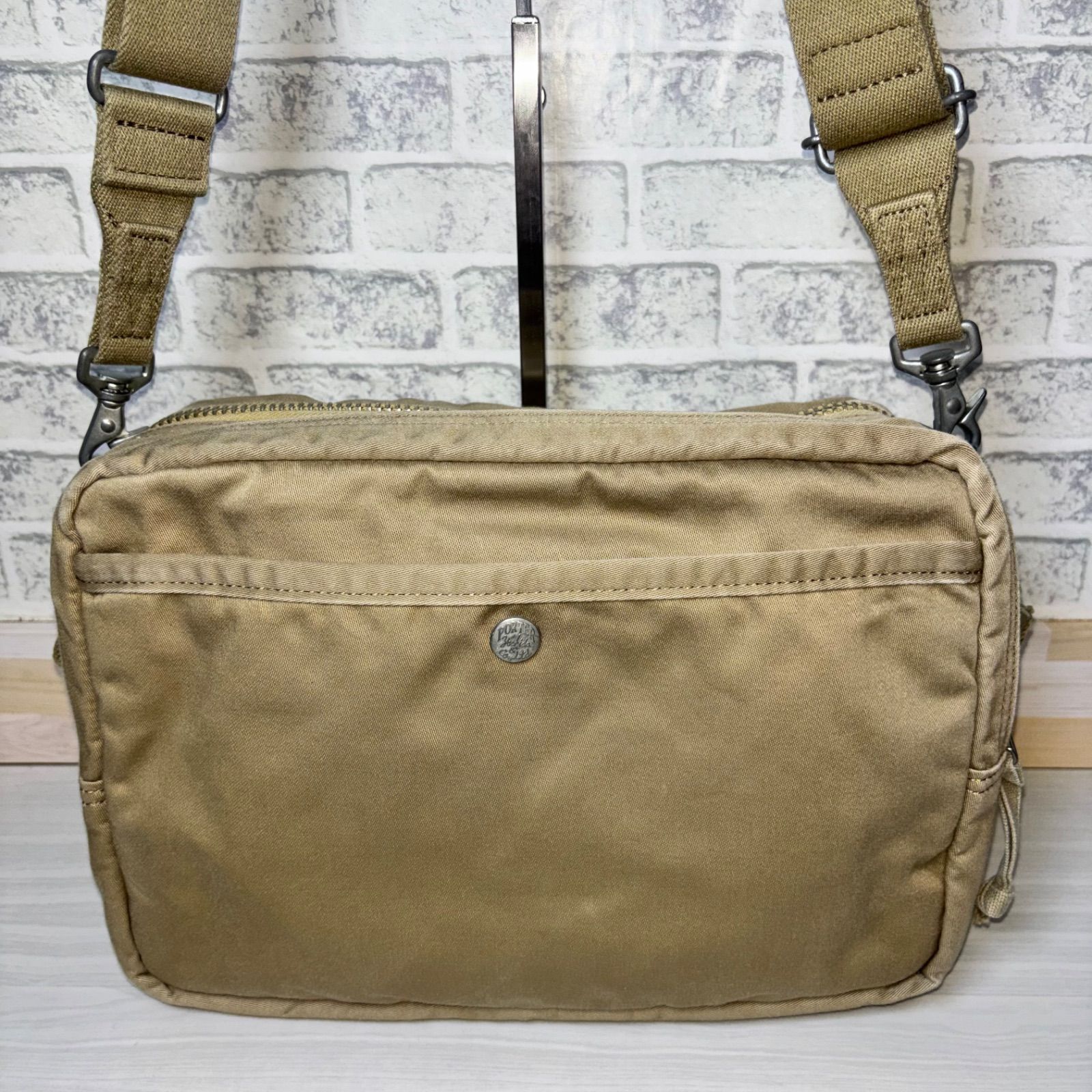 希少 PORTER ショルダーバッグ LOVE &PEACE ラブ&ピース 2層 ベージュ 