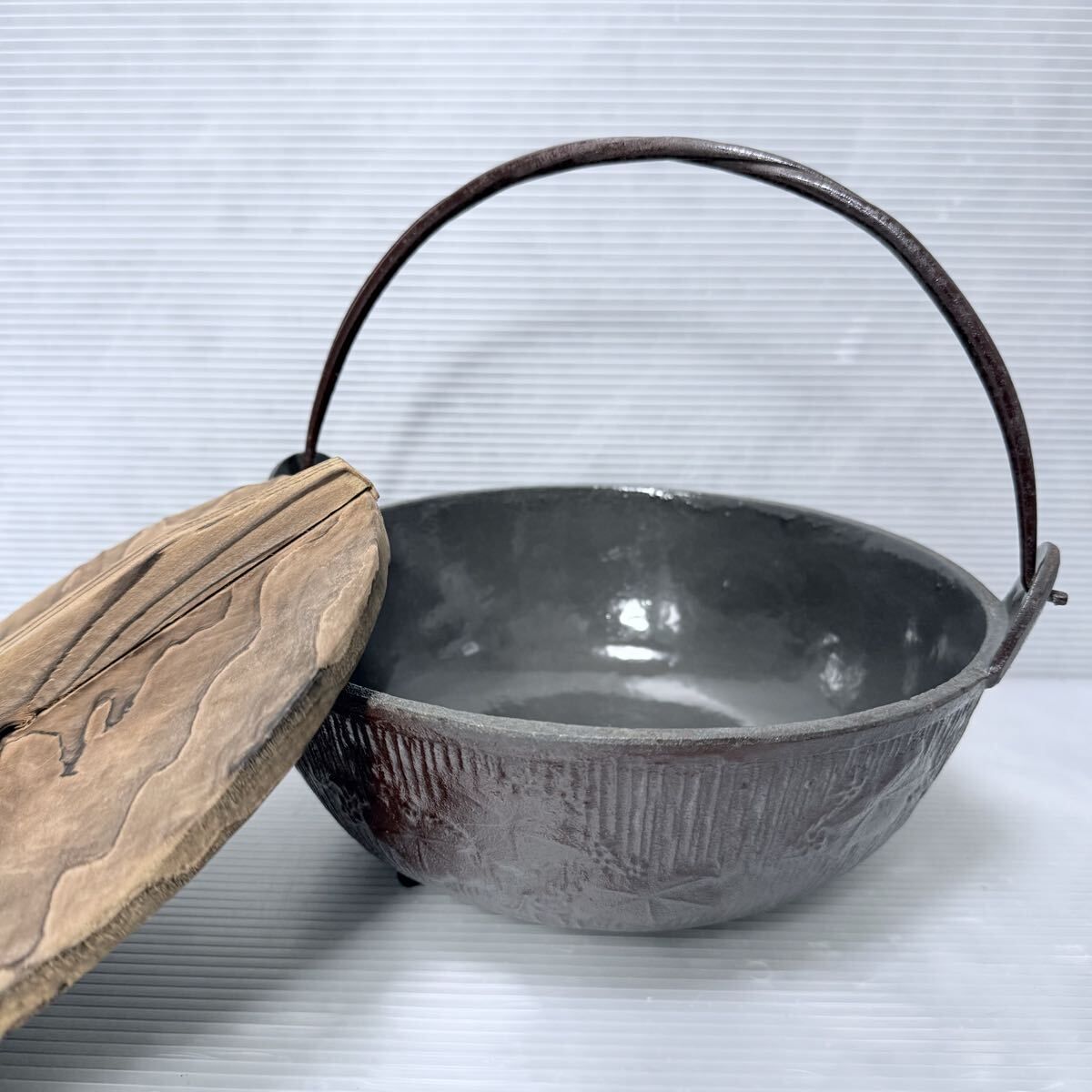 希少 囲炉裏鍋 いろり鍋 南部鉄器 鉄鍋 田舎鍋 囲炉裏 鍋 24cm 郷土品