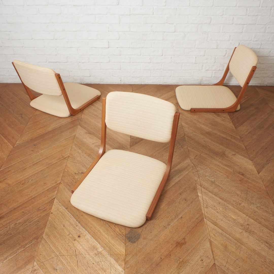 3脚セット 天童木工 Tendo 座椅子 プライウッド 曲げ木 座イス