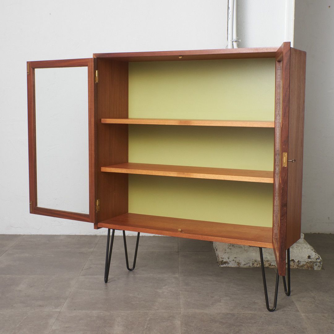 鍵付 G-PLAN Sierra ヴィンテージ ブックケース チーク シェルフ