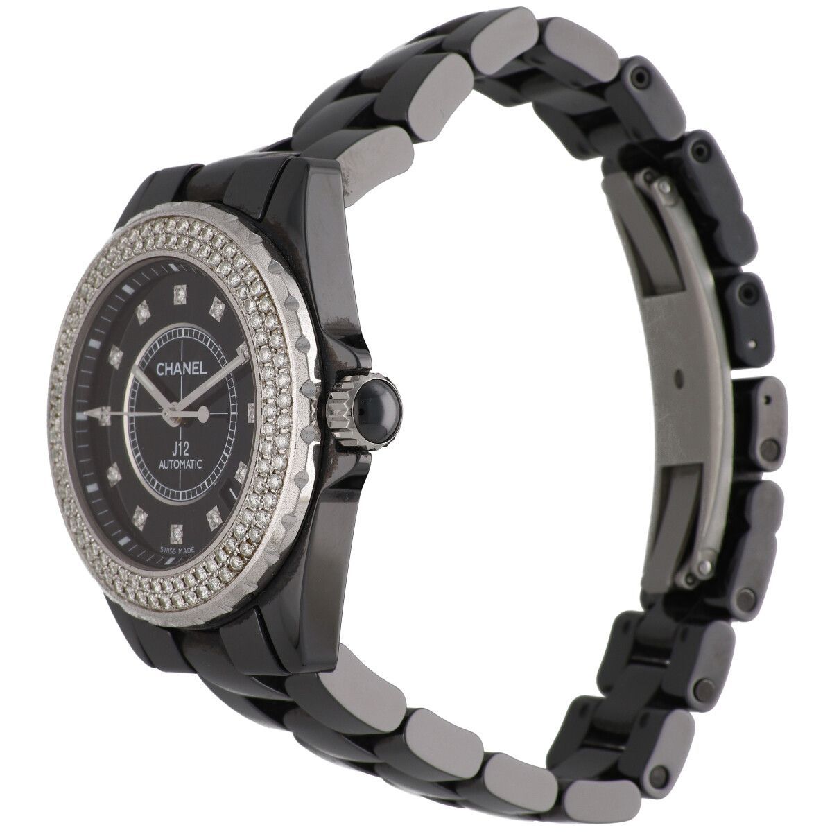 中古】 CHANEL シャネル J12 H1626 38mm 12PD アフターダイヤベゼル