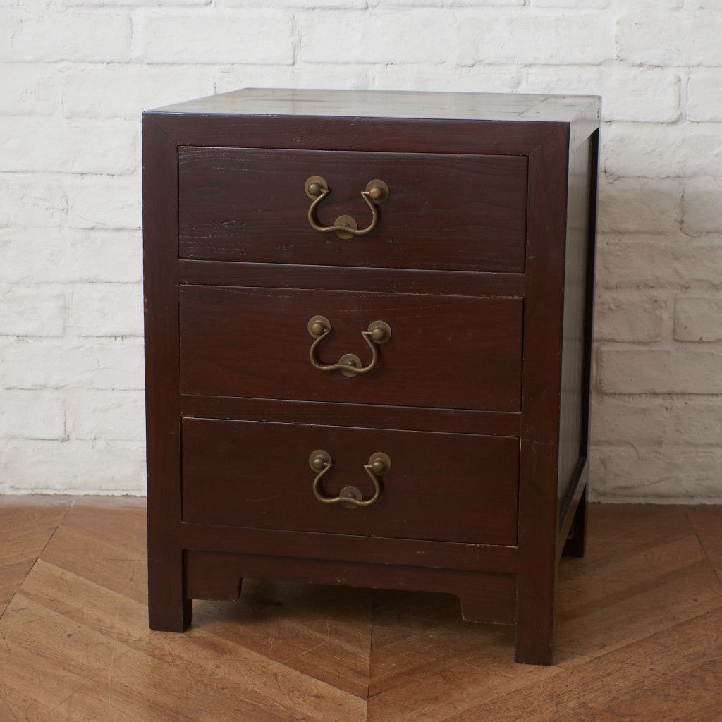 中国家具 楡材 チェスト 3段 引出し 収納家具 小引き出し 小物入れ