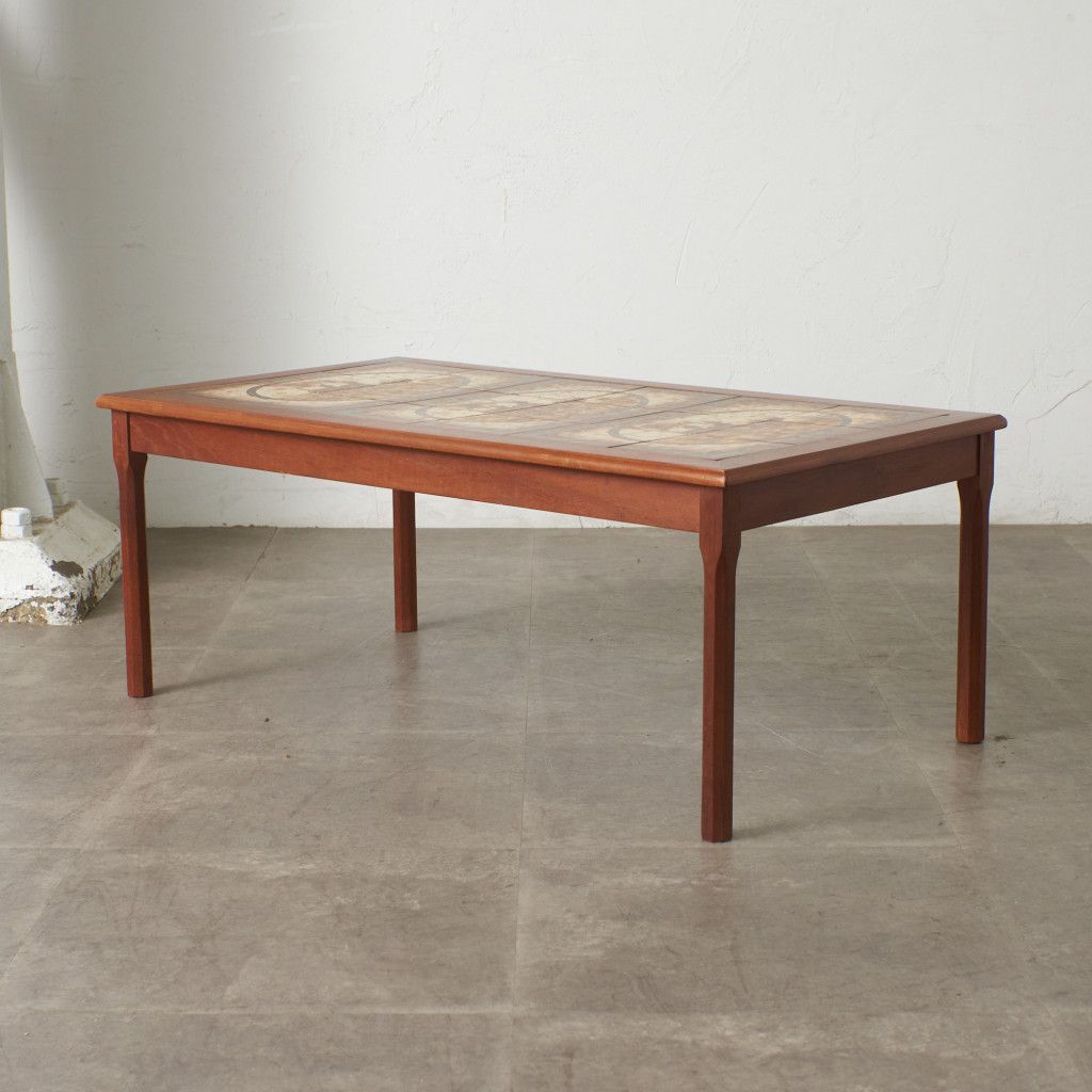 デンマーク製 タイルトップ コーヒーテーブル チーク 北欧