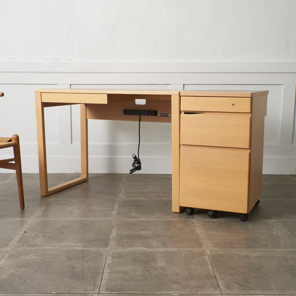 送料別】2点セット karimoku エテルナ デスク & 袖机 デスクワゴン