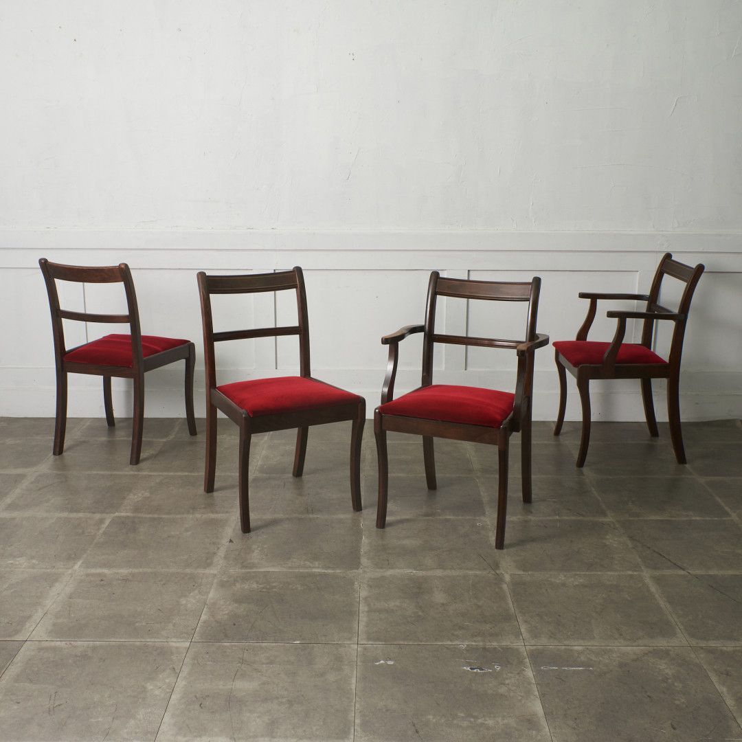 4脚セット 張替済 英国 クラシック リージェンシー 様式 ダイニング