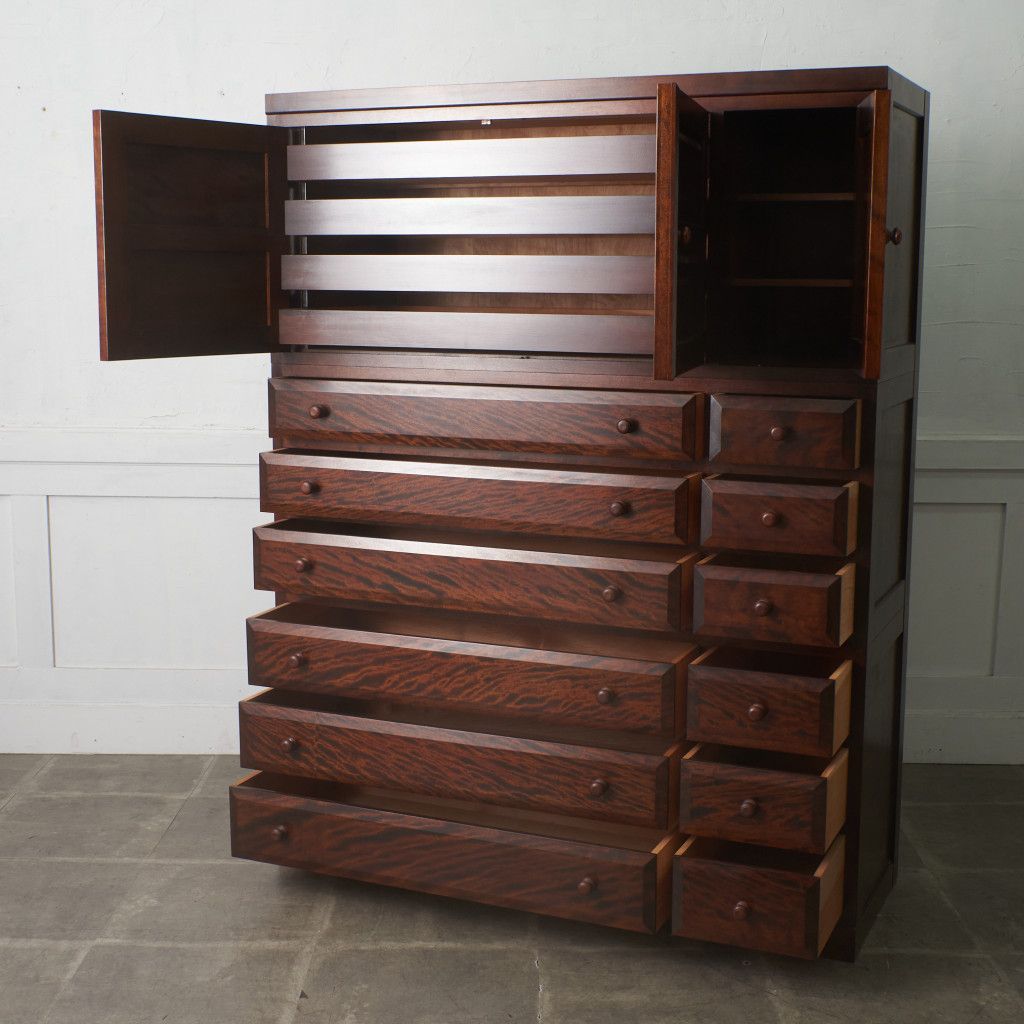 松本民芸家具 D型 和ダンス III 整理タンス 箪笥 ミズメザクラ 無垢材