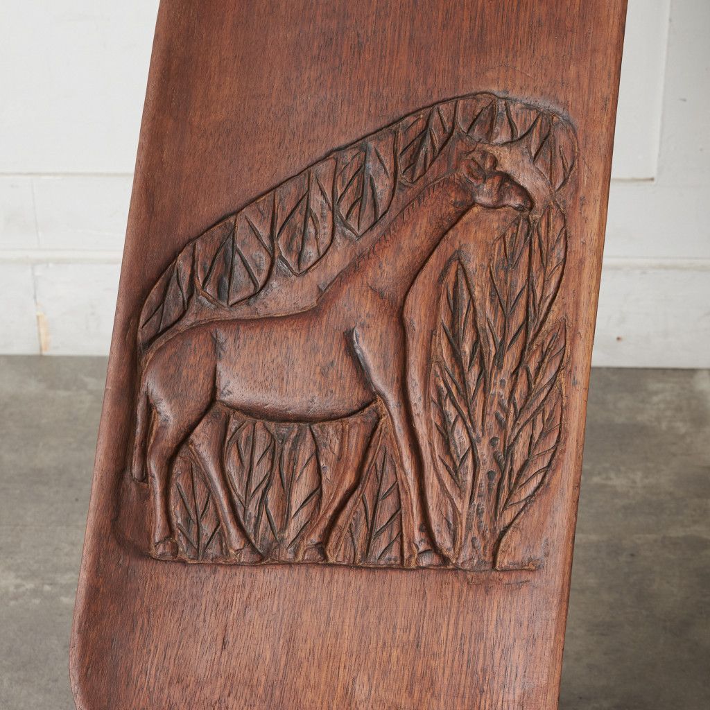 民芸品 セヌフォ族 無垢材 チェア 木彫り イージーチェア 椅子 分解