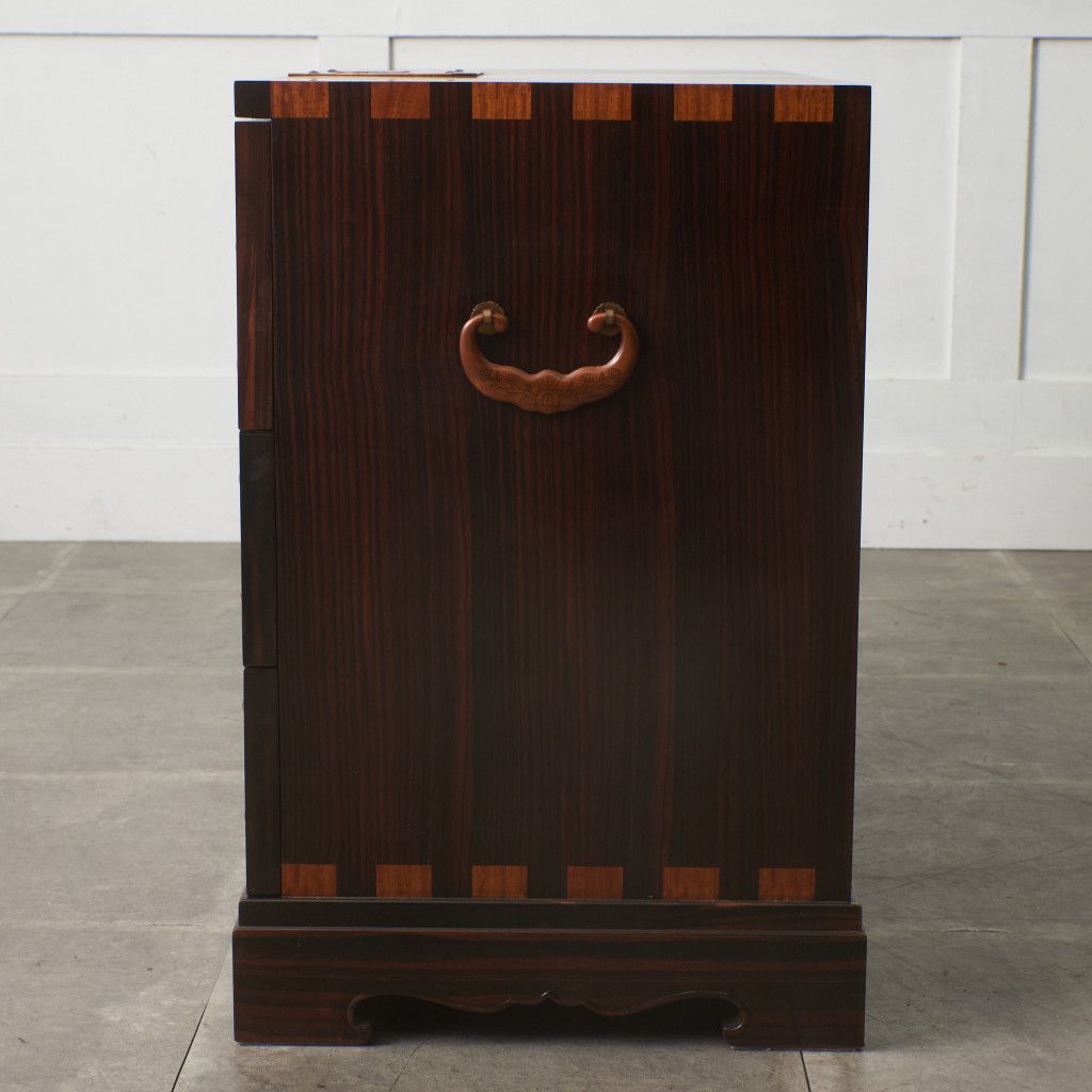 木象嵌 緻密埋木 チェスト 黒檀 紫檀 花梨 和モダン 寄木細工 高級