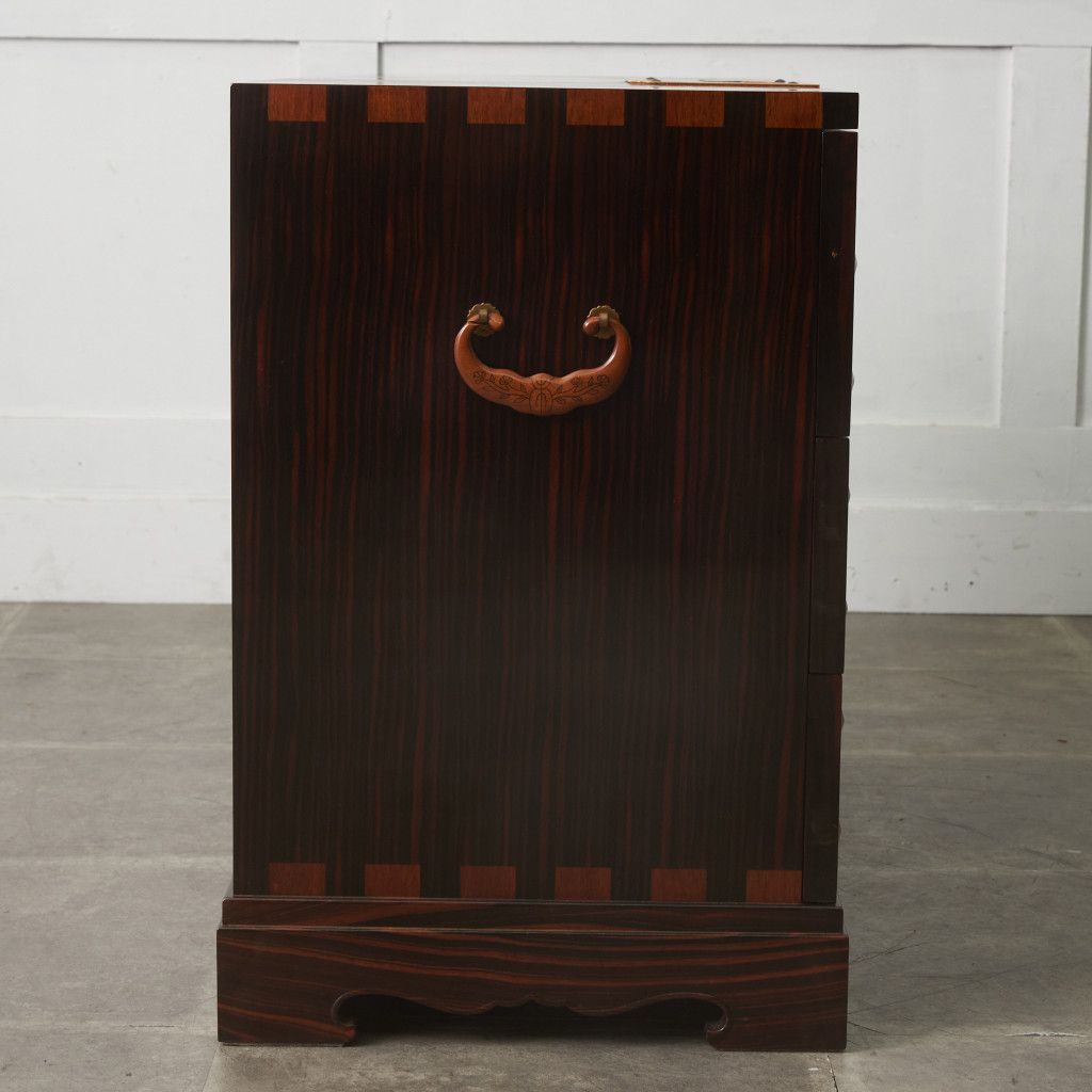 木象嵌 緻密埋木 チェスト 黒檀 紫檀 花梨 和モダン 寄木細工 高級