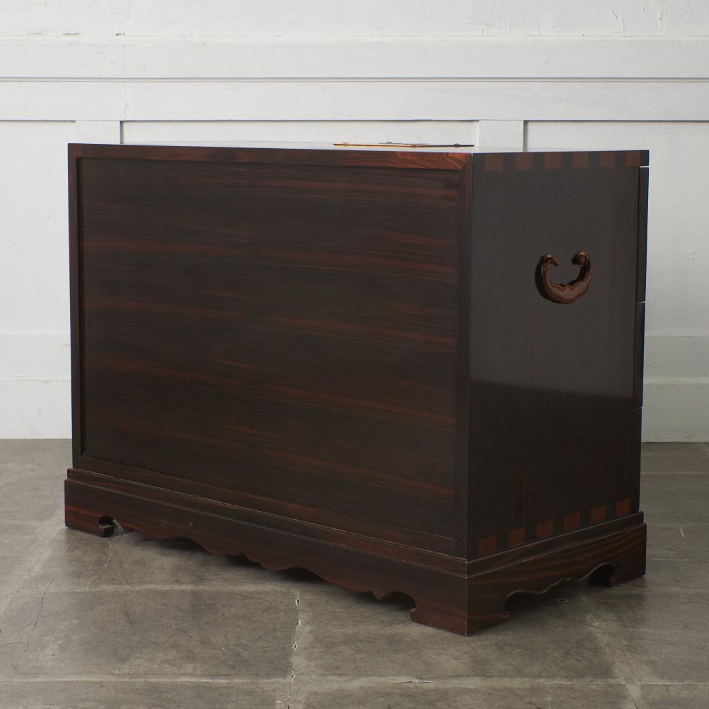 木象嵌 緻密埋木 チェスト 黒檀 紫檀 花梨 和モダン 寄木細工 高級