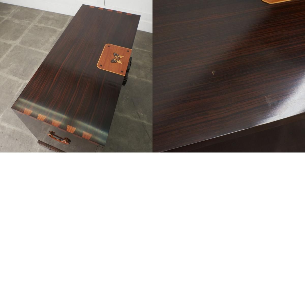 木象嵌 緻密埋木 チェスト 黒檀 紫檀 花梨 和モダン 寄木細工 高級