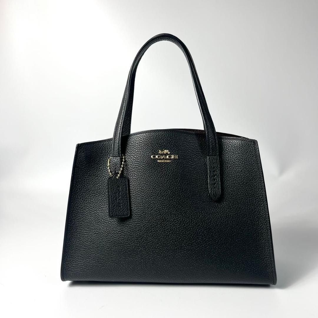 良品 COACH コーチ チャーリー キャリーオール 28 ハンドバッグ トート 