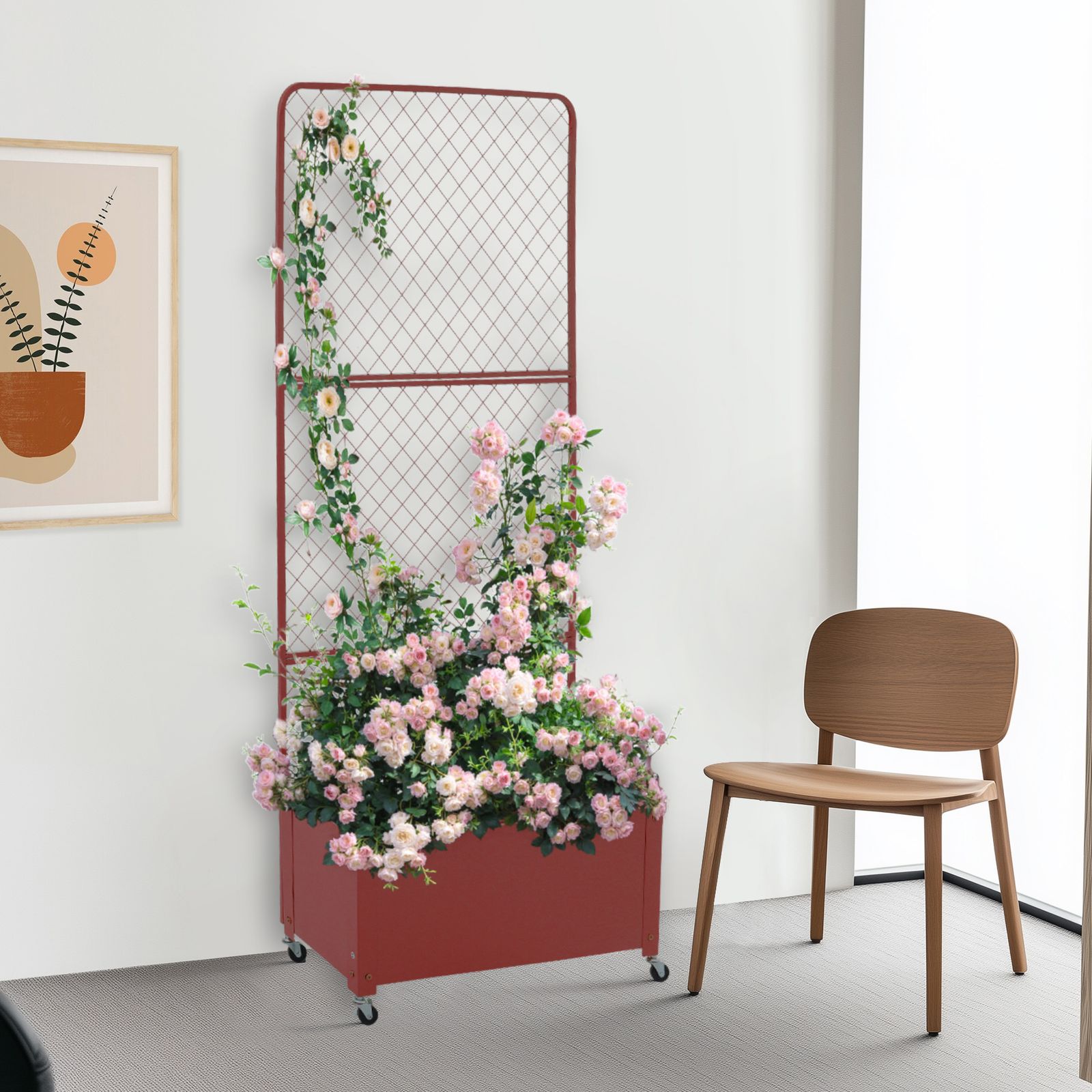 数量限定セール」 フェンス プランター付き 目隠し キャスター付き