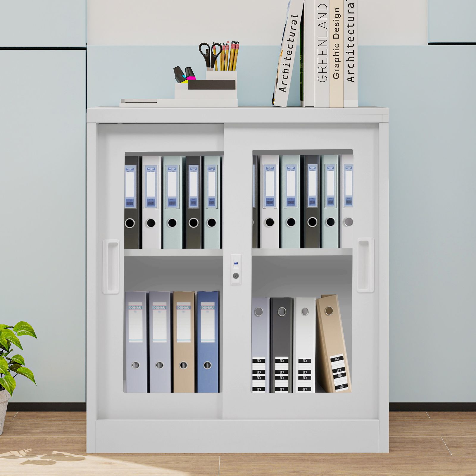 スチール書庫 引き戸タイプ 書類保管庫 保管庫 収納 オフィス 事務所