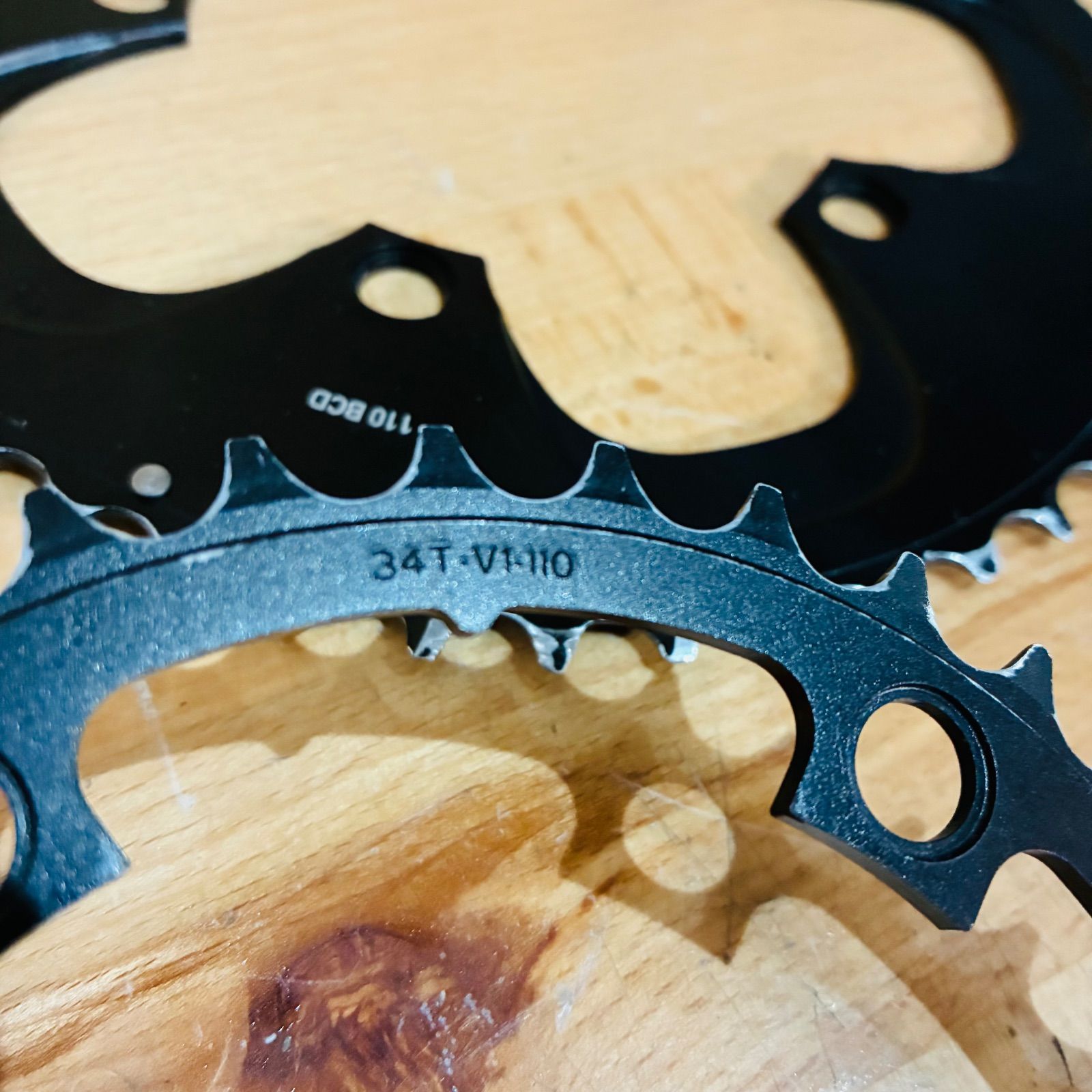 中古品】 SRAM POWERGLIDE チェーンリング 10s 50-34T BCD110 5アーム