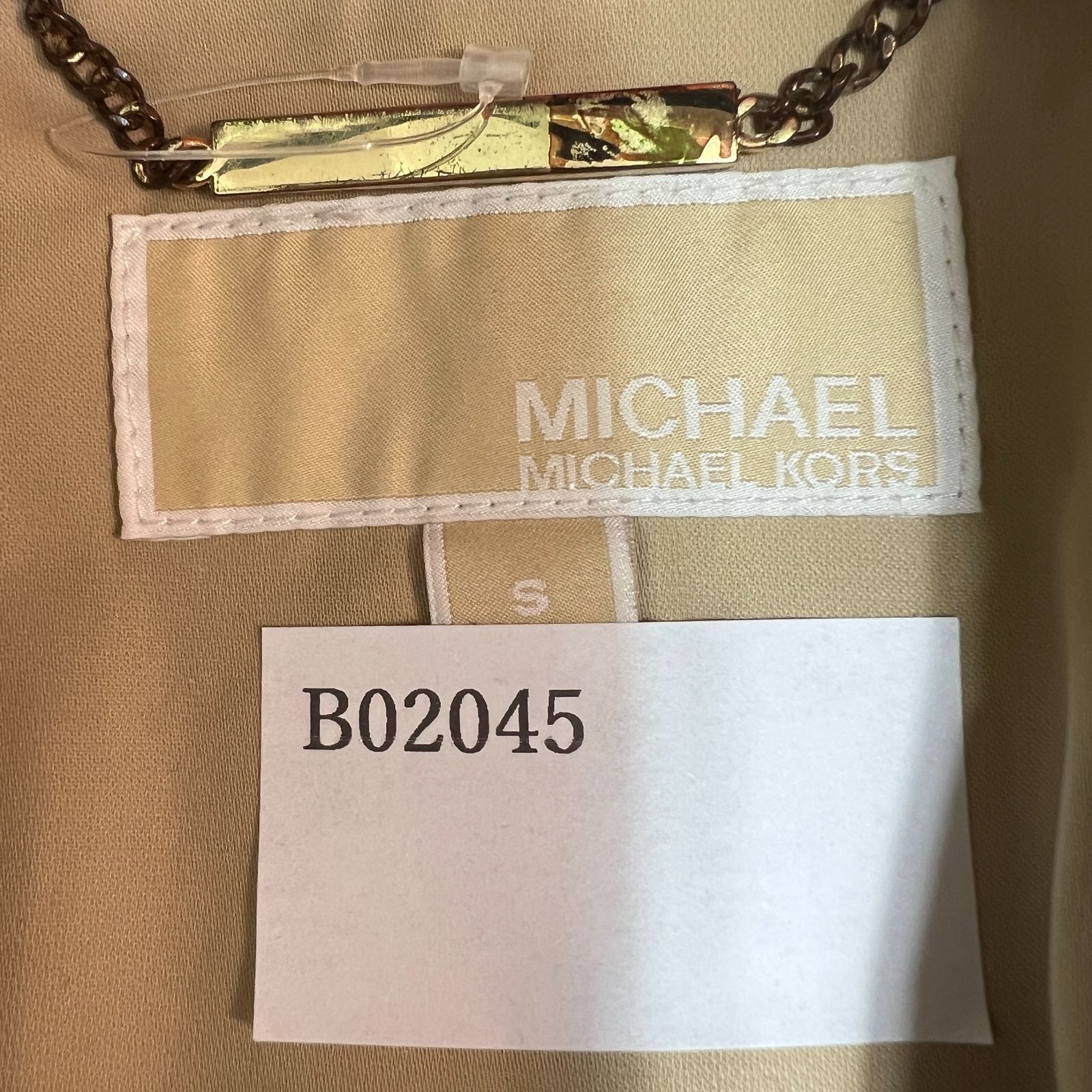 美品 マイケルコース メタルボタン ロゴボタン トレンチコート ベルト