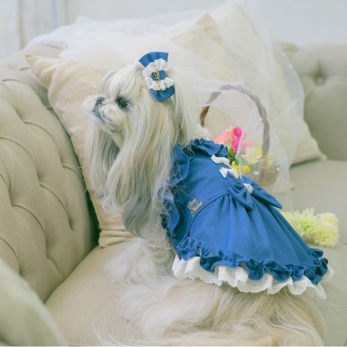 犬用品 きゃんナナ ストレッチデニムキャミワンピース Mサイズ