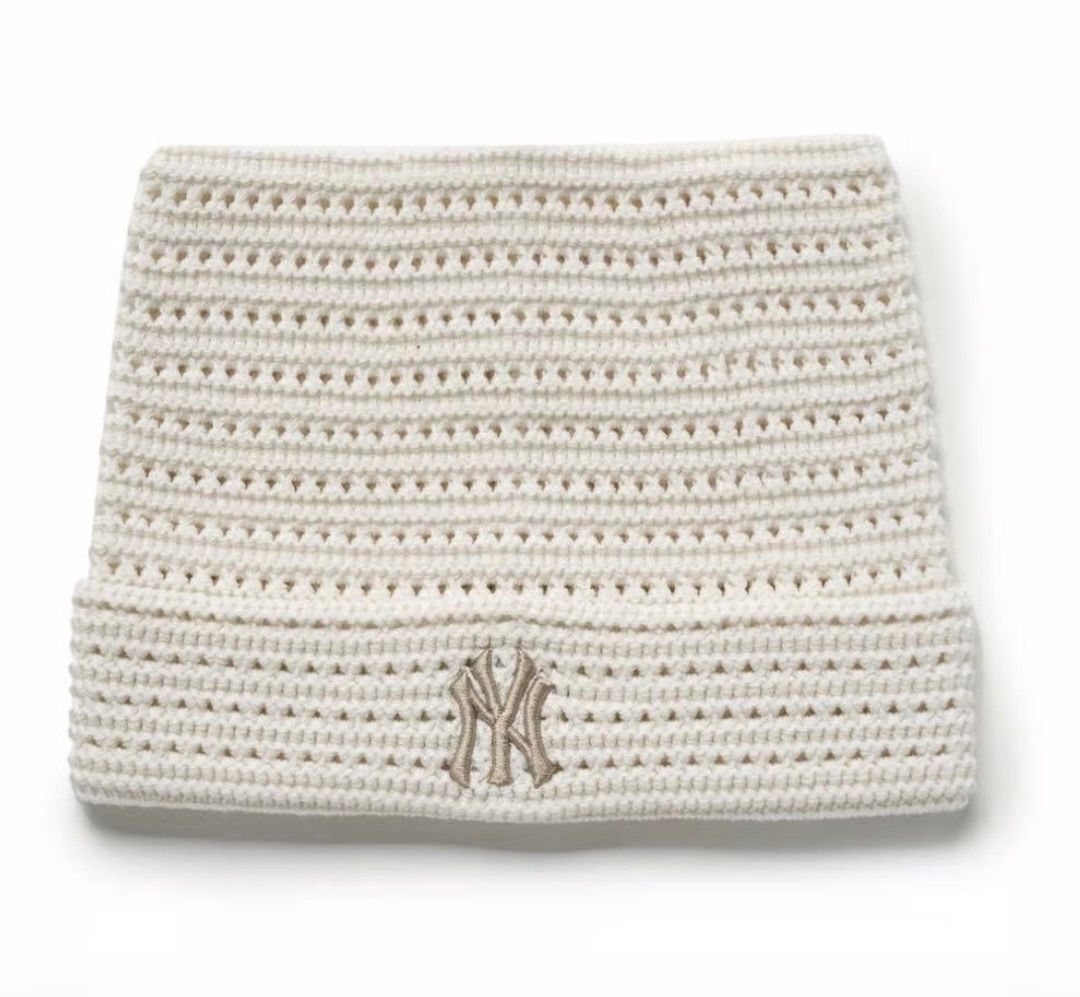 韓国限定 aespaカリナ着用 MLB Korea公式 猫耳メッシュニット帽 サマー