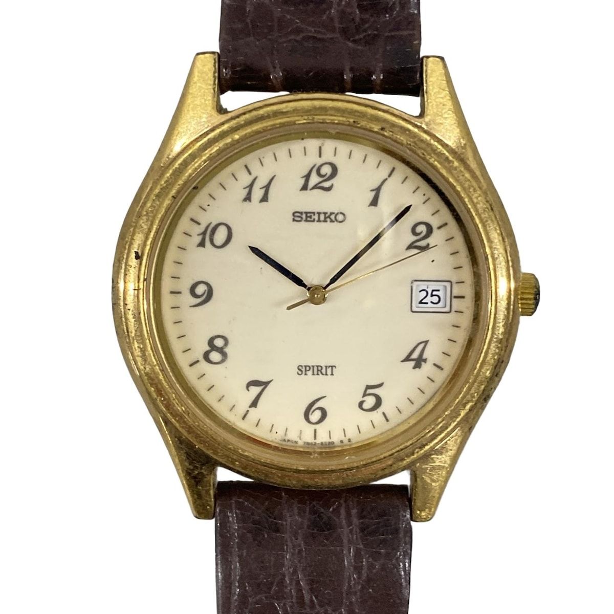 SEIKO(セイコー) 腕時計 スピリット 7N42-8120 メンズ 革ベルト イエロー