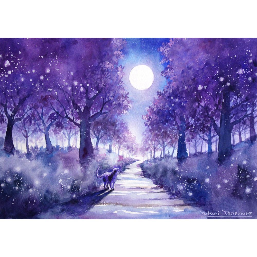 原画）白月夜の桜【SMサイズ／水彩画／#3081】 - メルカリ