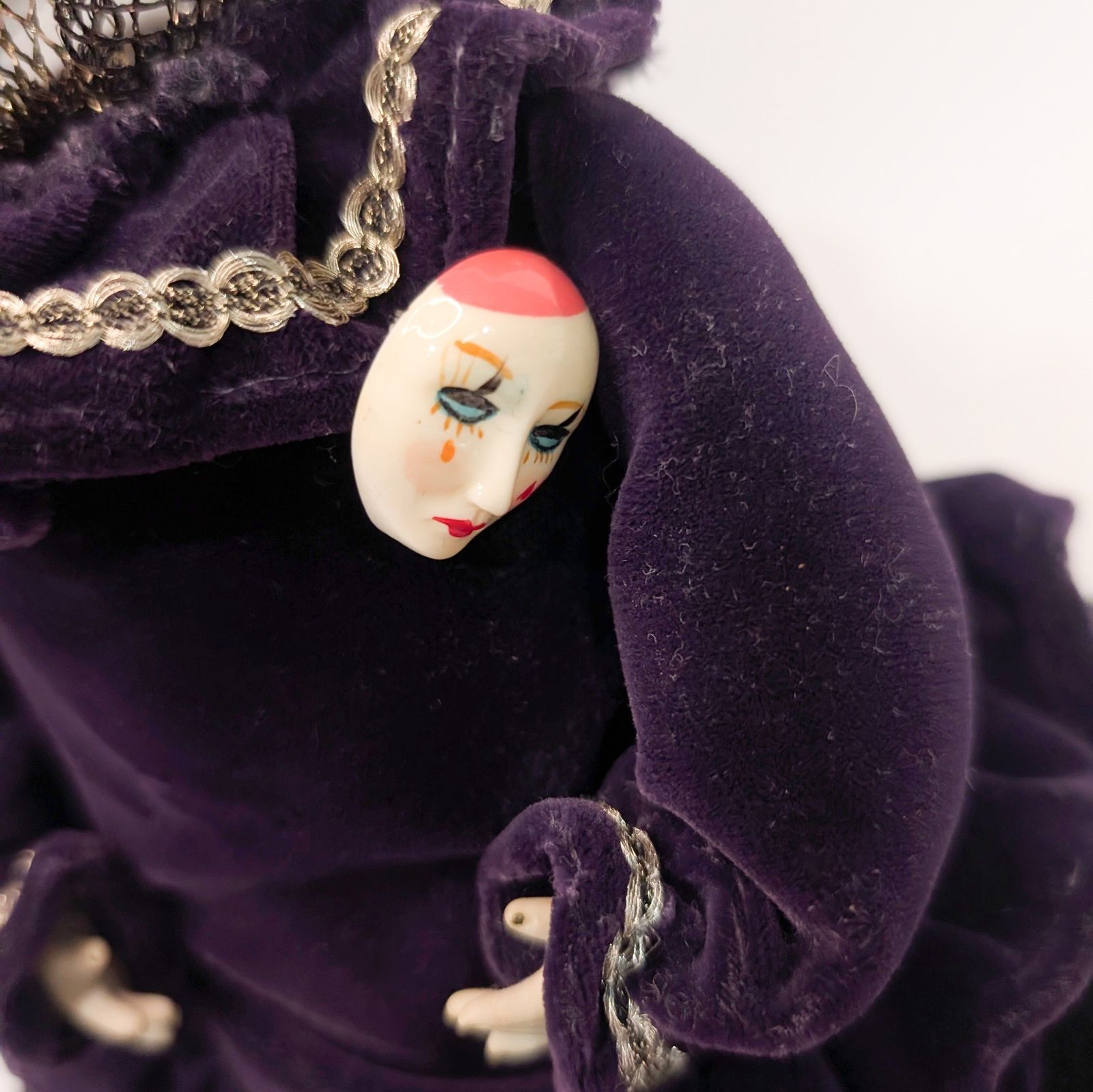 ピエロ アンティークオルゴール ドール 人形 動作確認済み ビスク