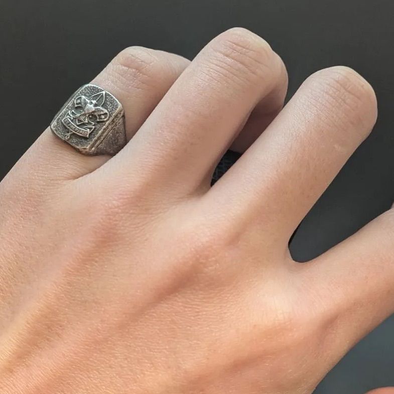 米国ボーイスカウトSilver925 1970年代9号 イーグル フルールドリス 米国 ボーイスカウト Silver925 1970年代 9号 イーグル フルールドリス
