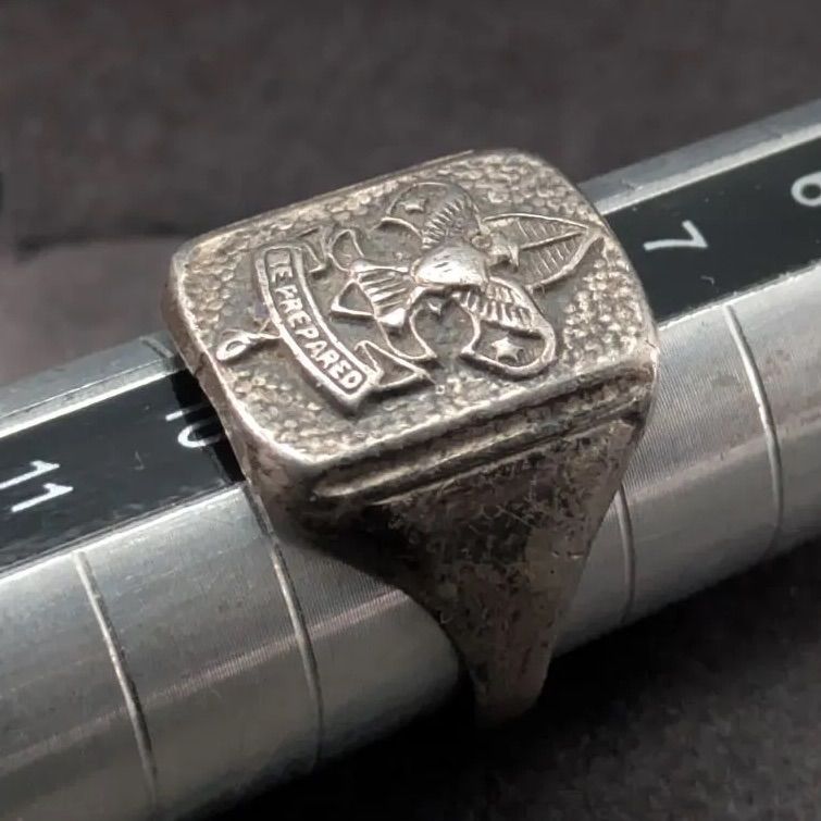 米国 ボーイスカウト Silver925 1970年代 9号 イーグル フルールドリス