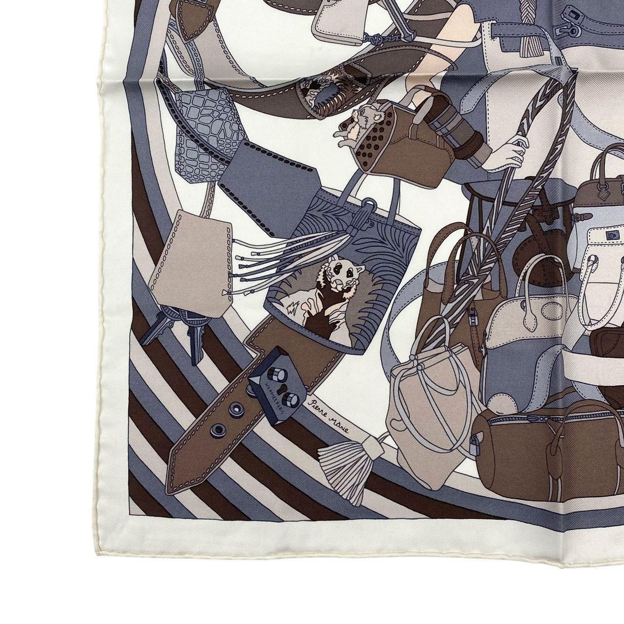 新品同様 HERMES エルメス スカーフ カレ45 MADAME CUIR マダムキュ