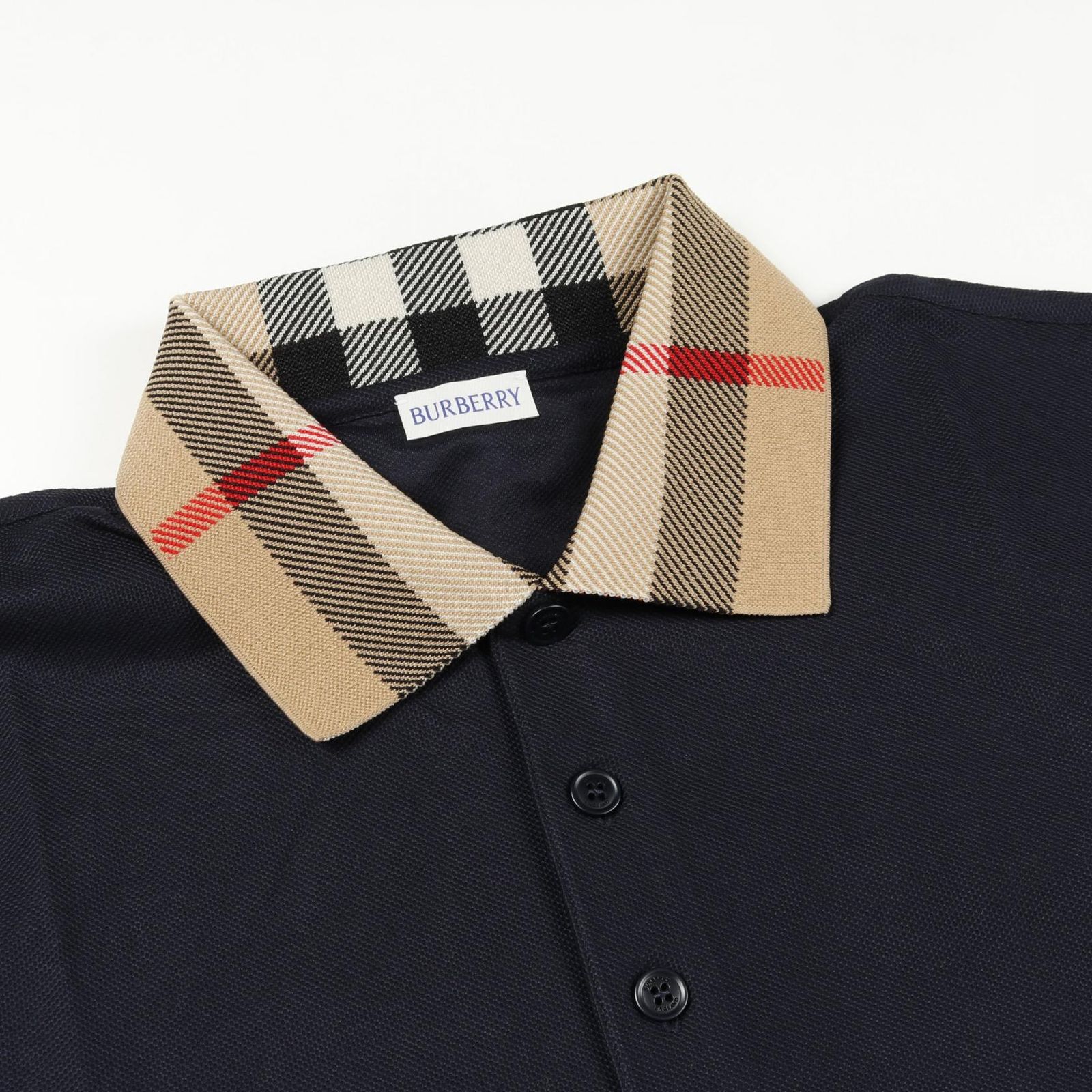 バーバリー BURBERRY ポロシャツ 襟チェック 8072661L ネイビー 