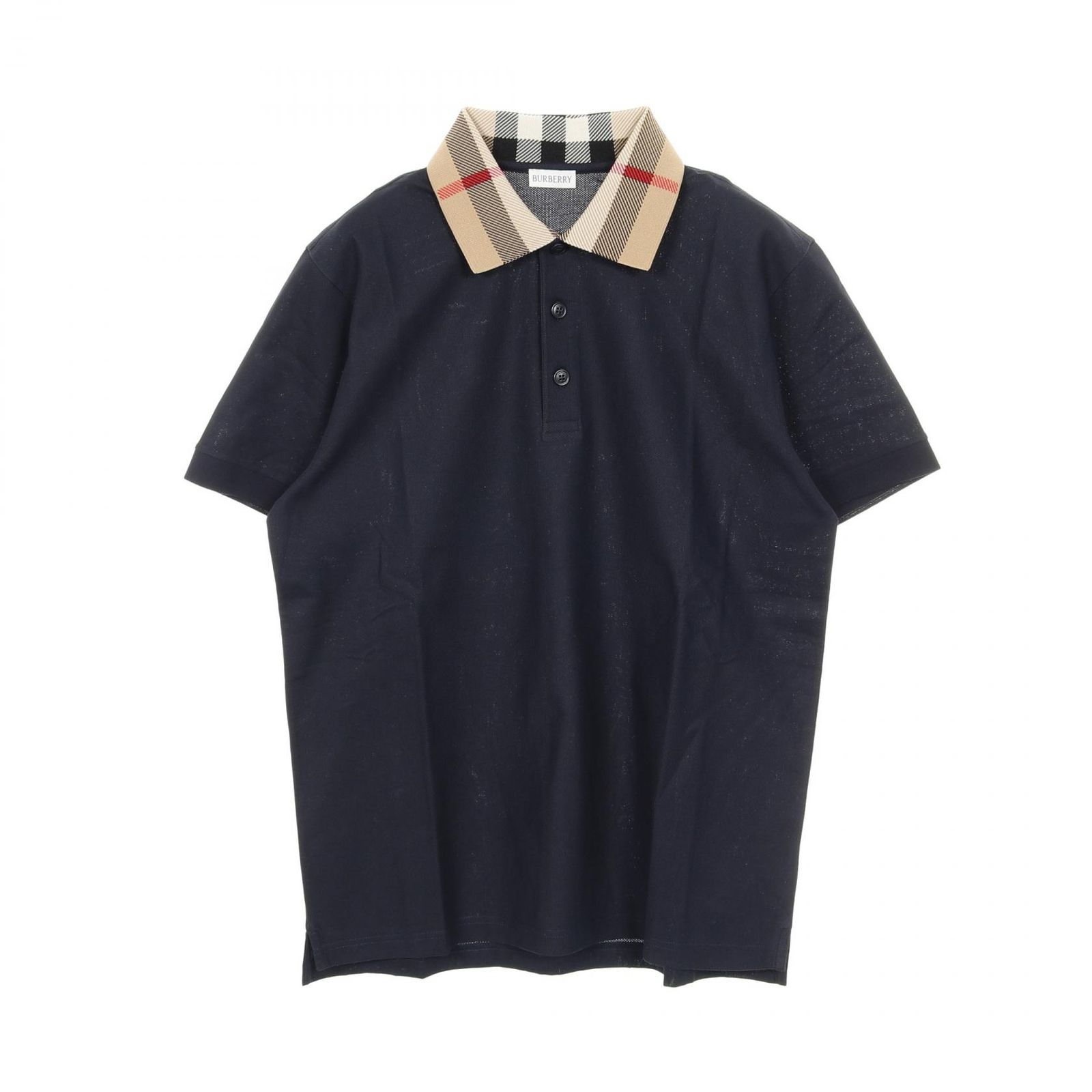 バーバリー BURBERRY ポロシャツ 襟チェック 8072661L ネイビー 