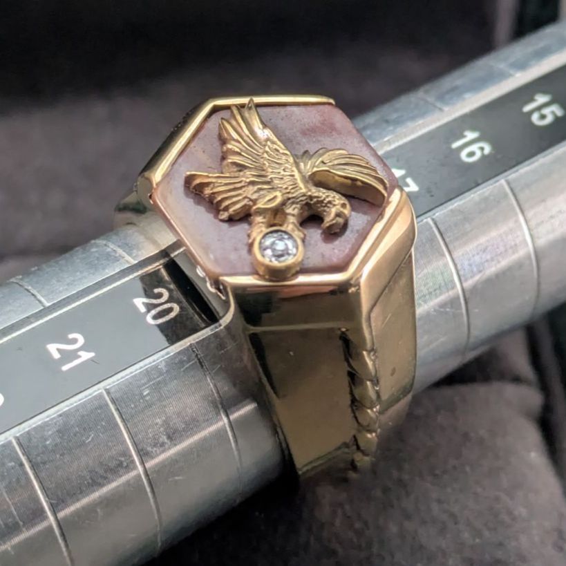FRANKLIN MINT イーグル 10K Silver925 カレッジリング 19号 メンズ 