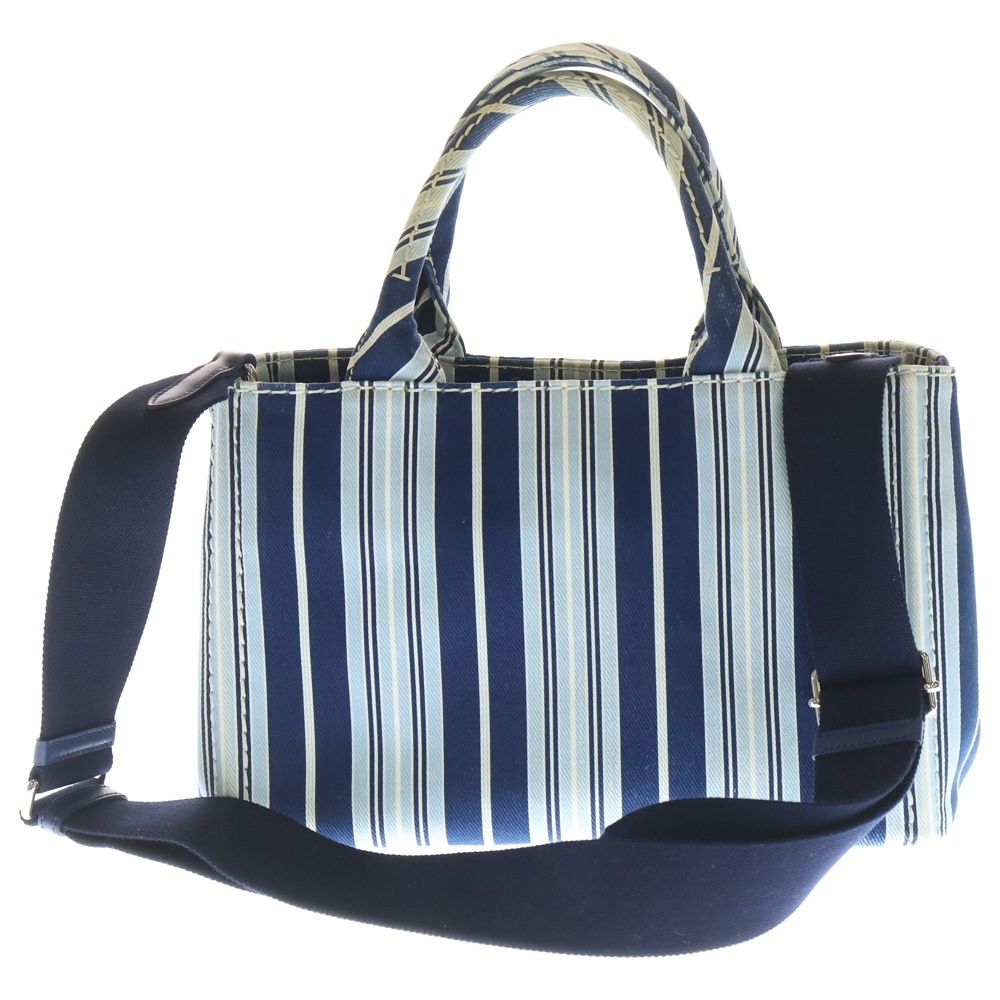 PRADA (プラダ) カナパ スタンパータ アズーロ 2WAY ハンドバッグ 