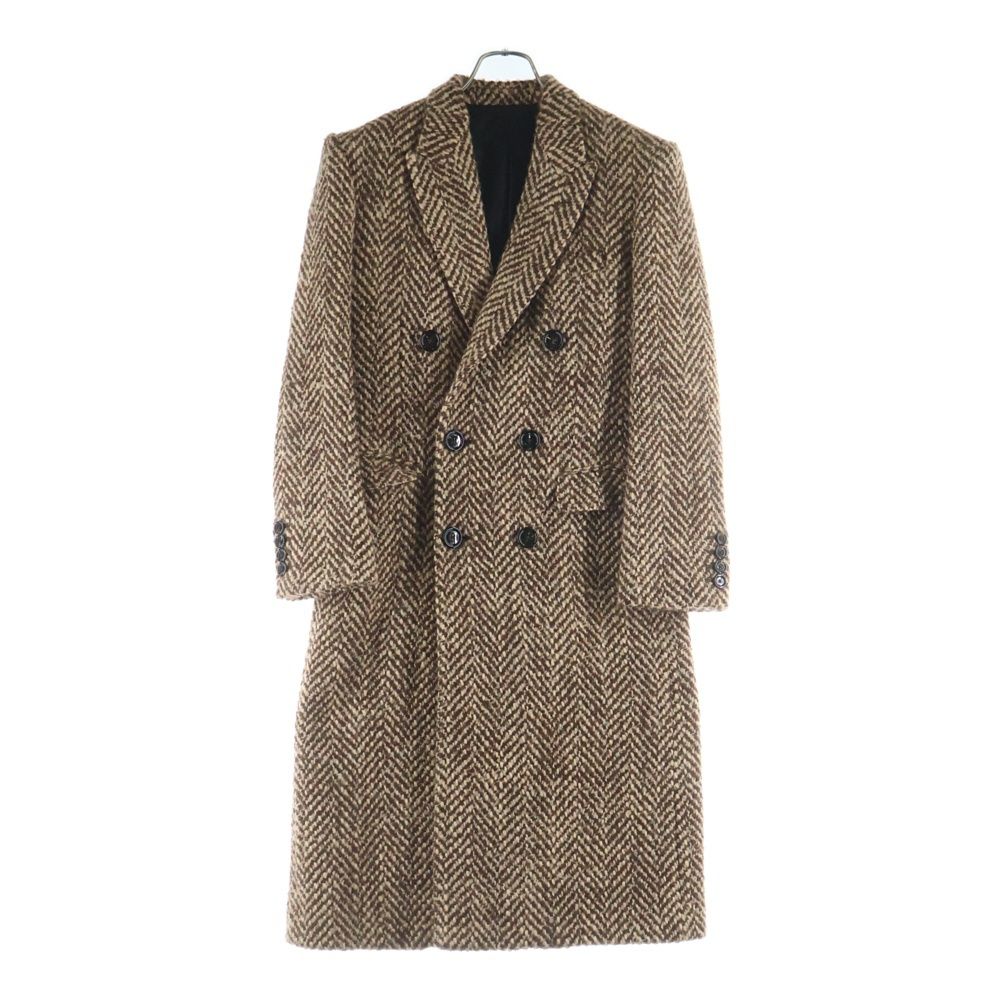美品　CELINE セリーヌ　ヘリンボーン　ロングコート CELINE (セリーヌ) 21AW ダブルポケット ピークドラペル ヘリンボーン