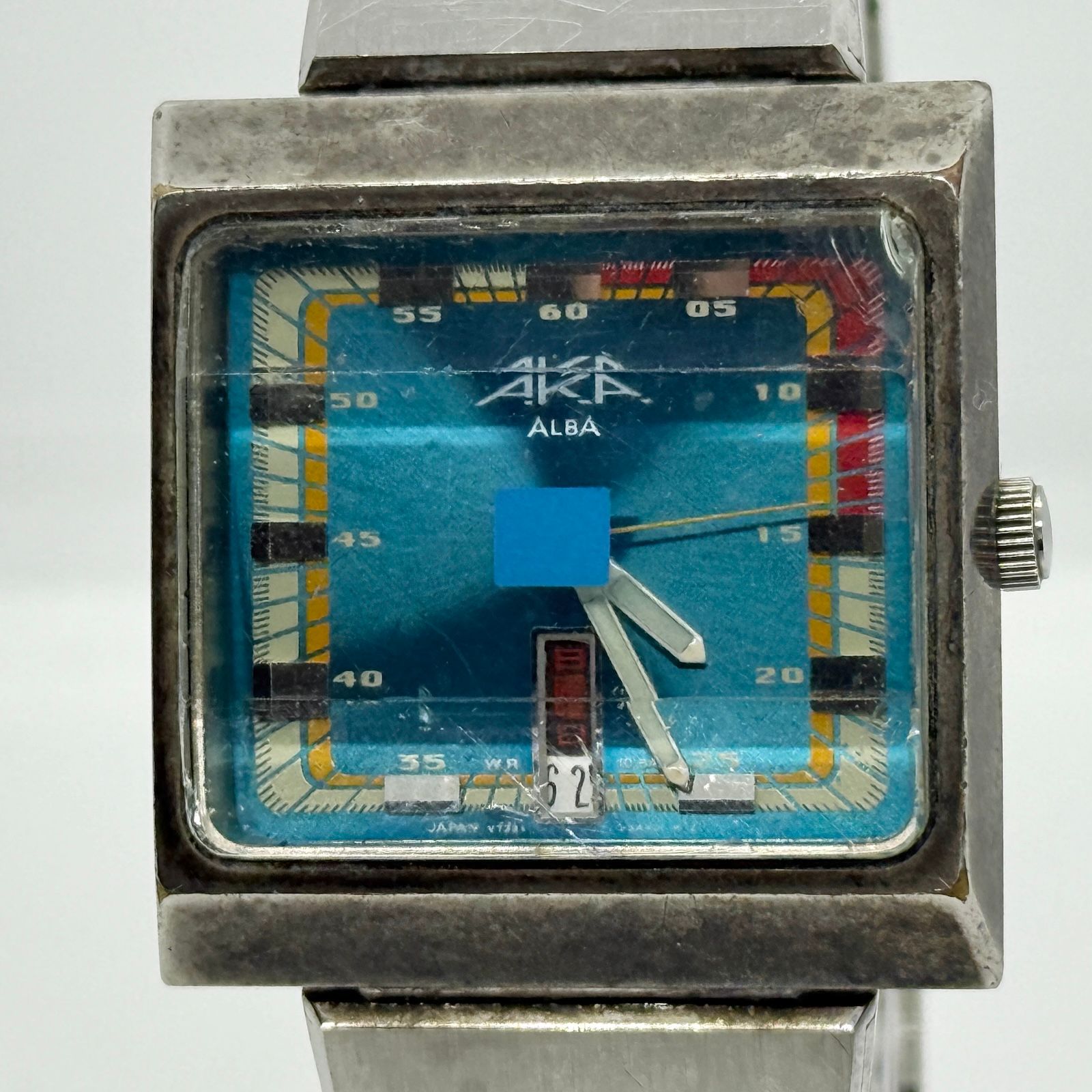人気セール，定番 SEIKO セイコー AKA アルバ V733-5A40 ブルー QZ 