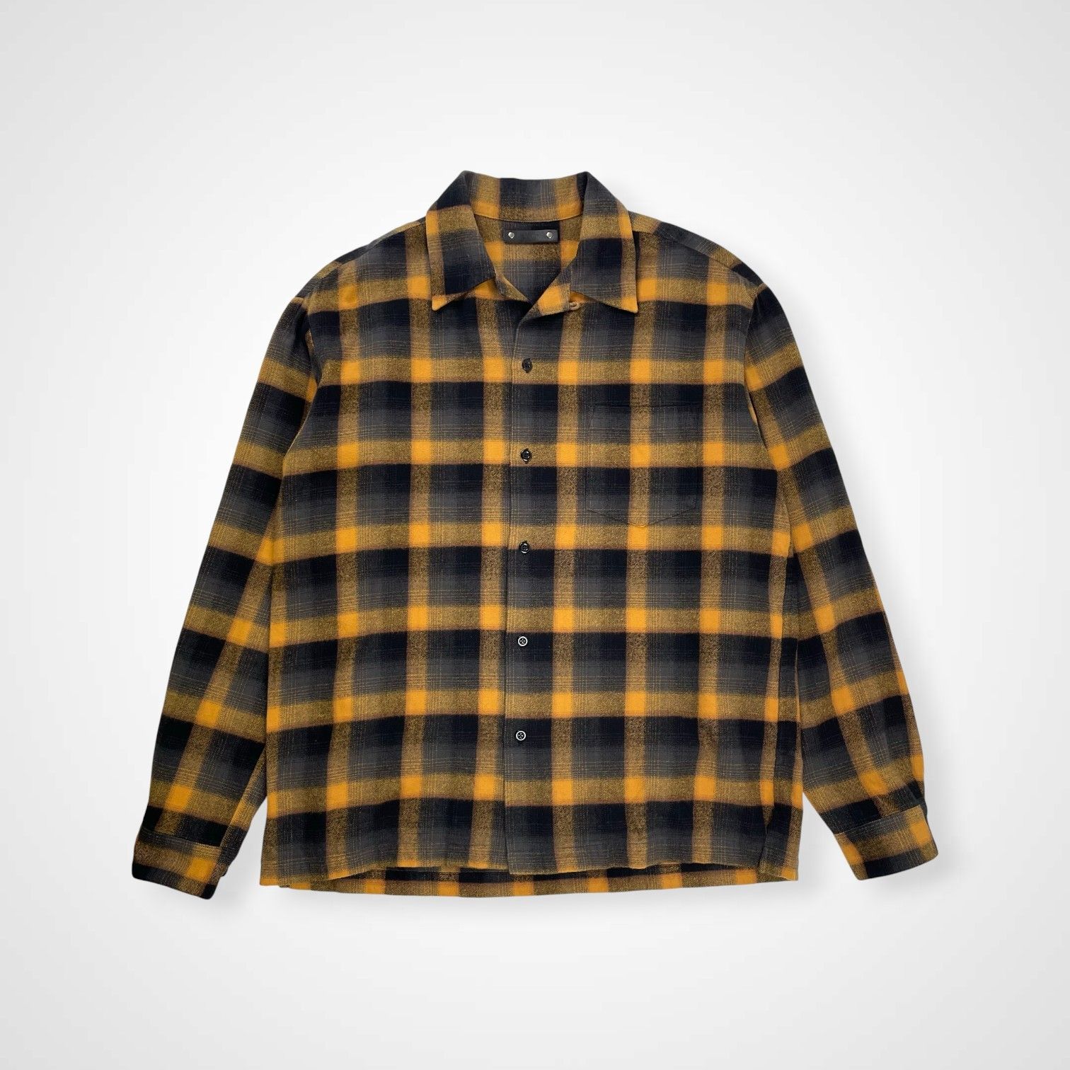 MINEDENIM マインデニム / C.R Flow Ombre Check Open Collar L/S SH