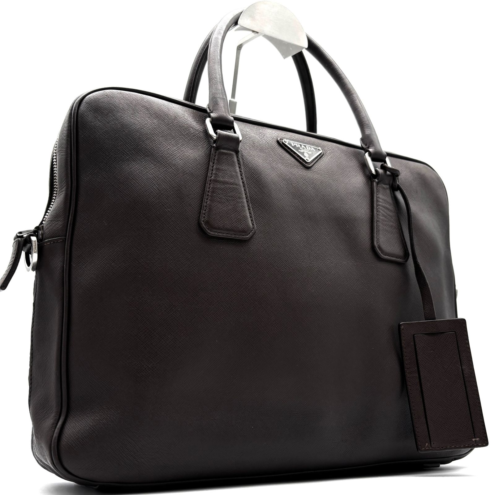 極美品 PRADA プラダ ブリーフケース ビジネスバッグ 三角ロゴ 白タグ