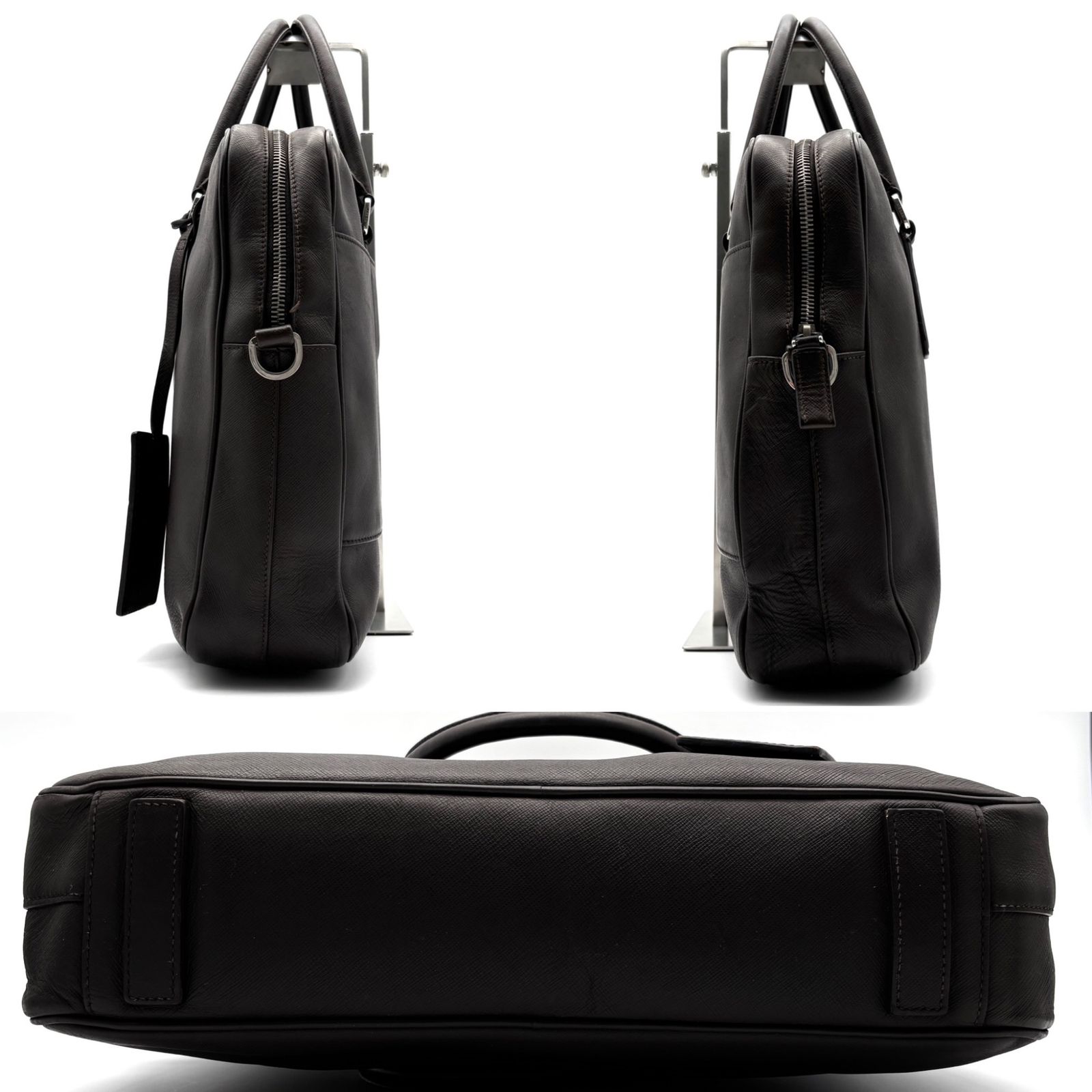 極美品 PRADA プラダ ブリーフケース ビジネスバッグ 三角ロゴ 白タグ
