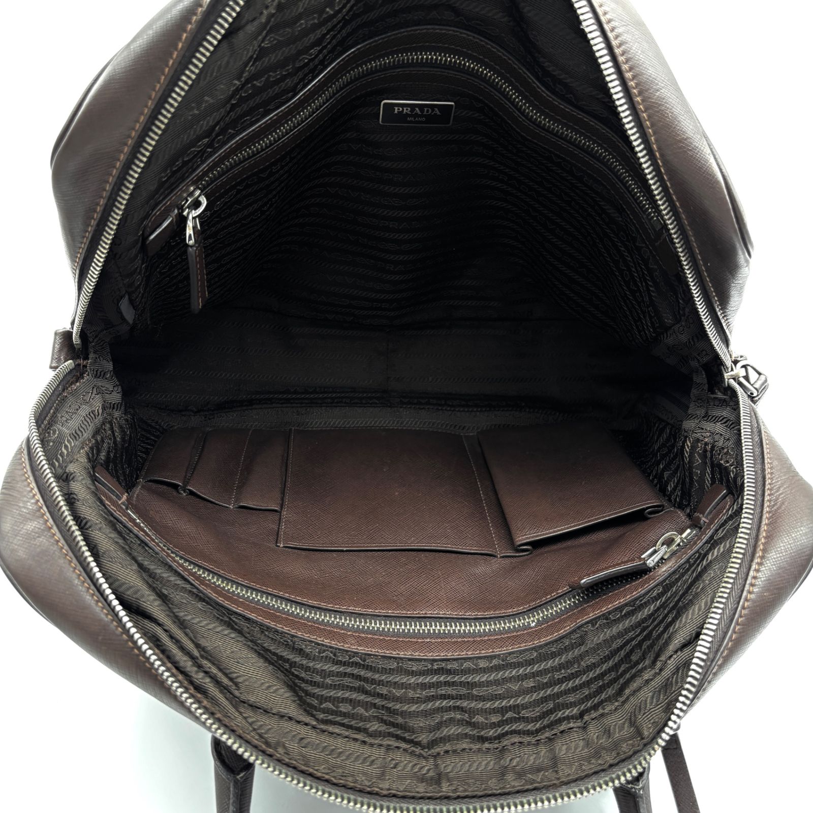 極美品 PRADA プラダ ブリーフケース ビジネスバッグ 三角ロゴ 白タグ