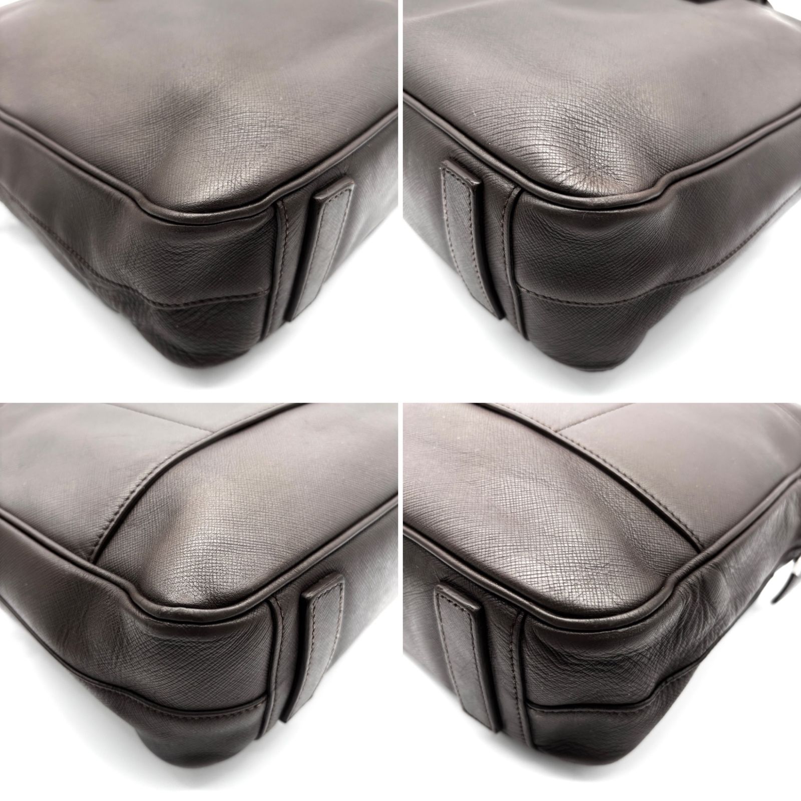 極美品 PRADA プラダ ブリーフケース ビジネスバッグ 三角ロゴ 白タグ