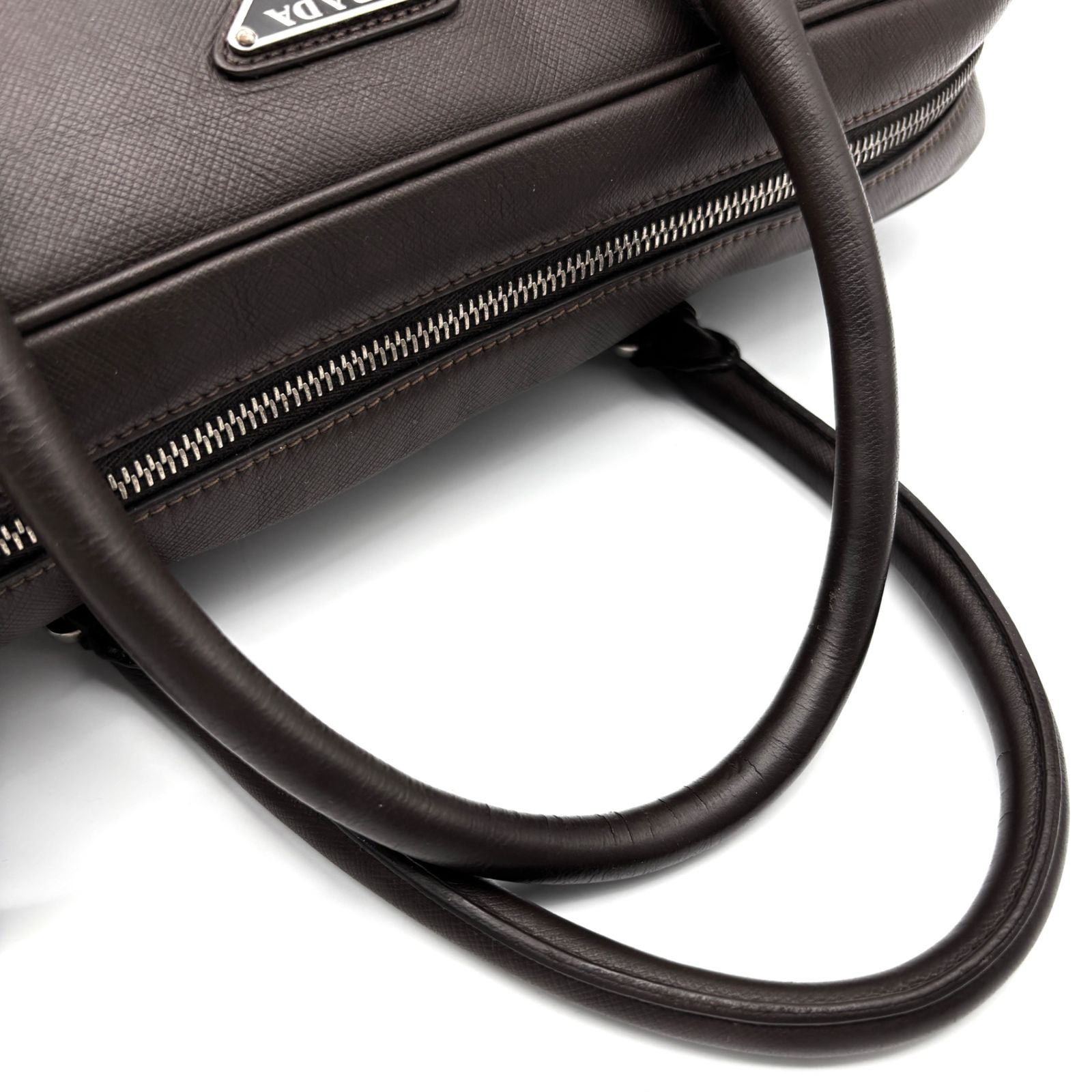 極美品 PRADA プラダ ブリーフケース ビジネスバッグ 三角ロゴ 白タグ
