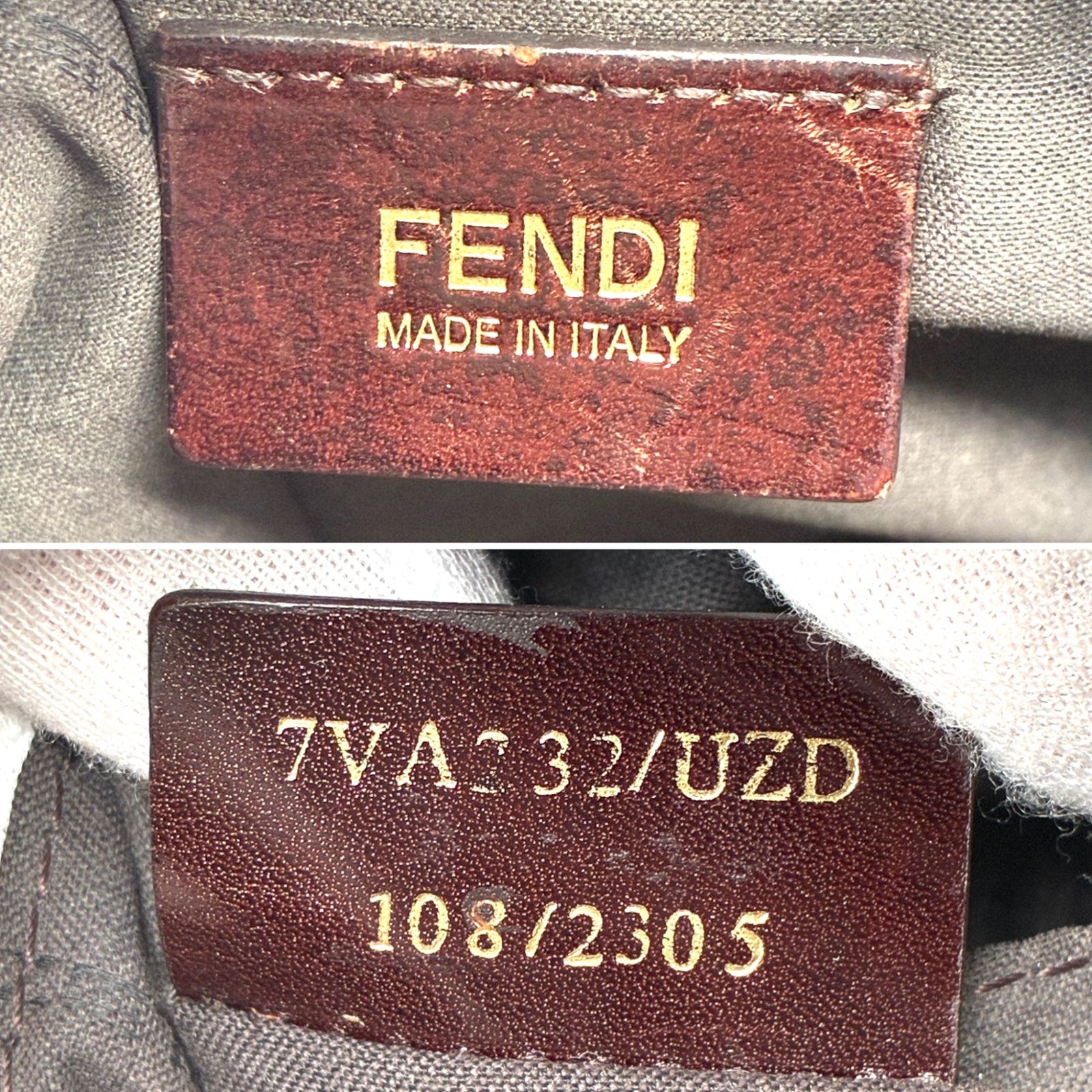 美品 FENDI フェンディ ショルダーバッグ ポシェット ズッカ スクエア