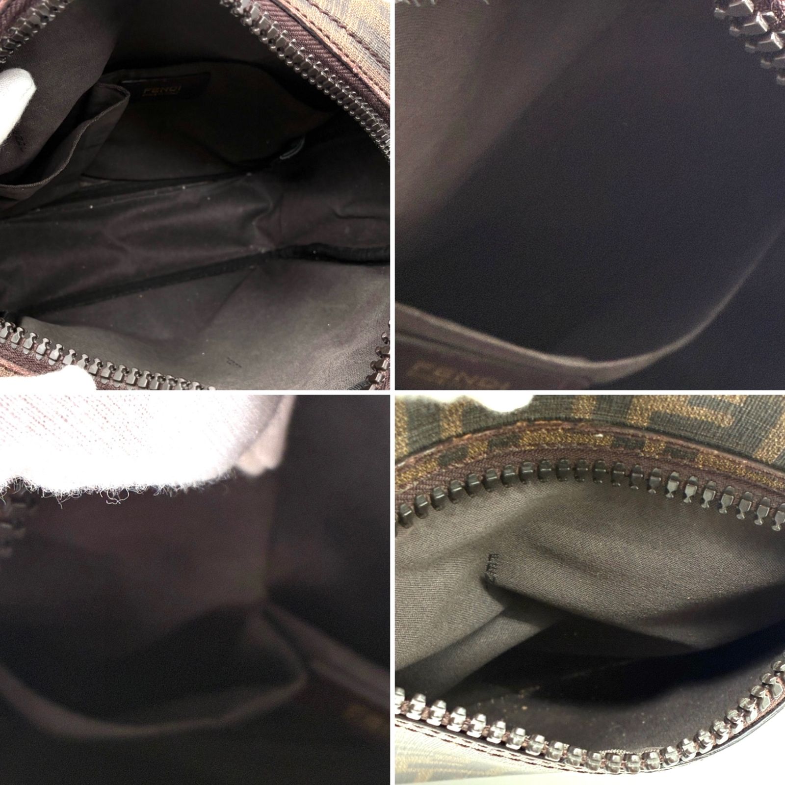 美品 FENDI フェンディ ショルダーバッグ ポシェット ズッカ スクエア