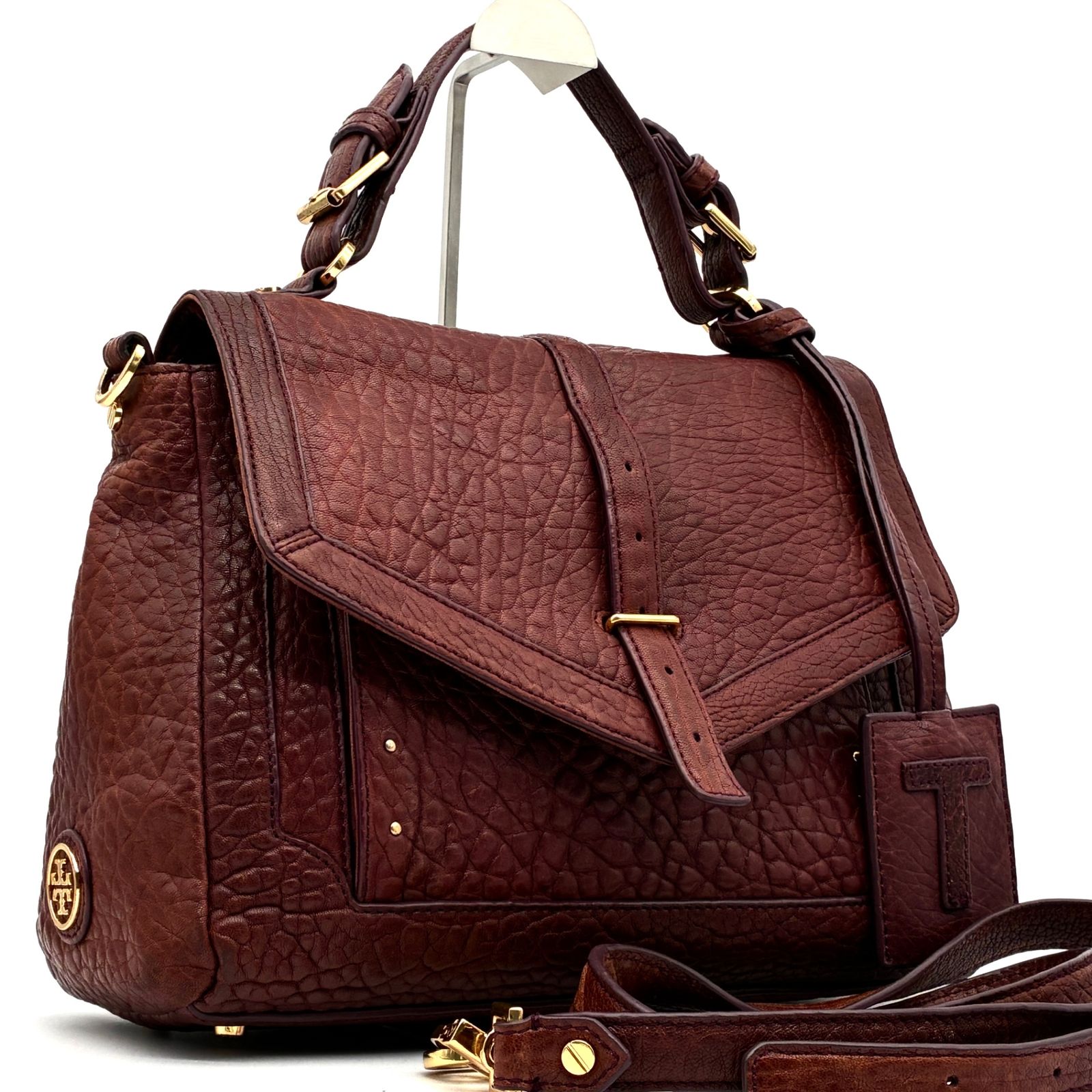 TORY BURCH（トリーバーチ） 良品 レザー ホース トートバッグ グレー 