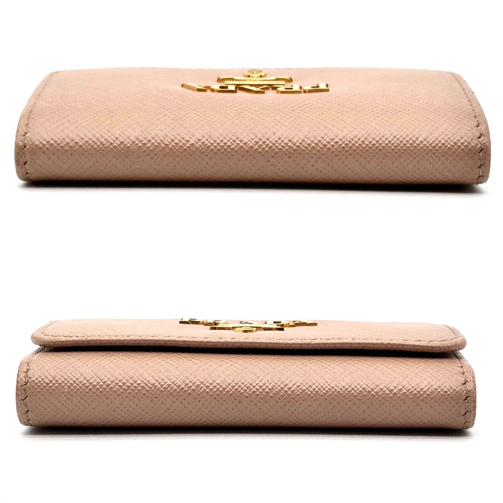 未使用に近い PRADA プラダ キーケース 4連 サフィアーノレザー ロゴ