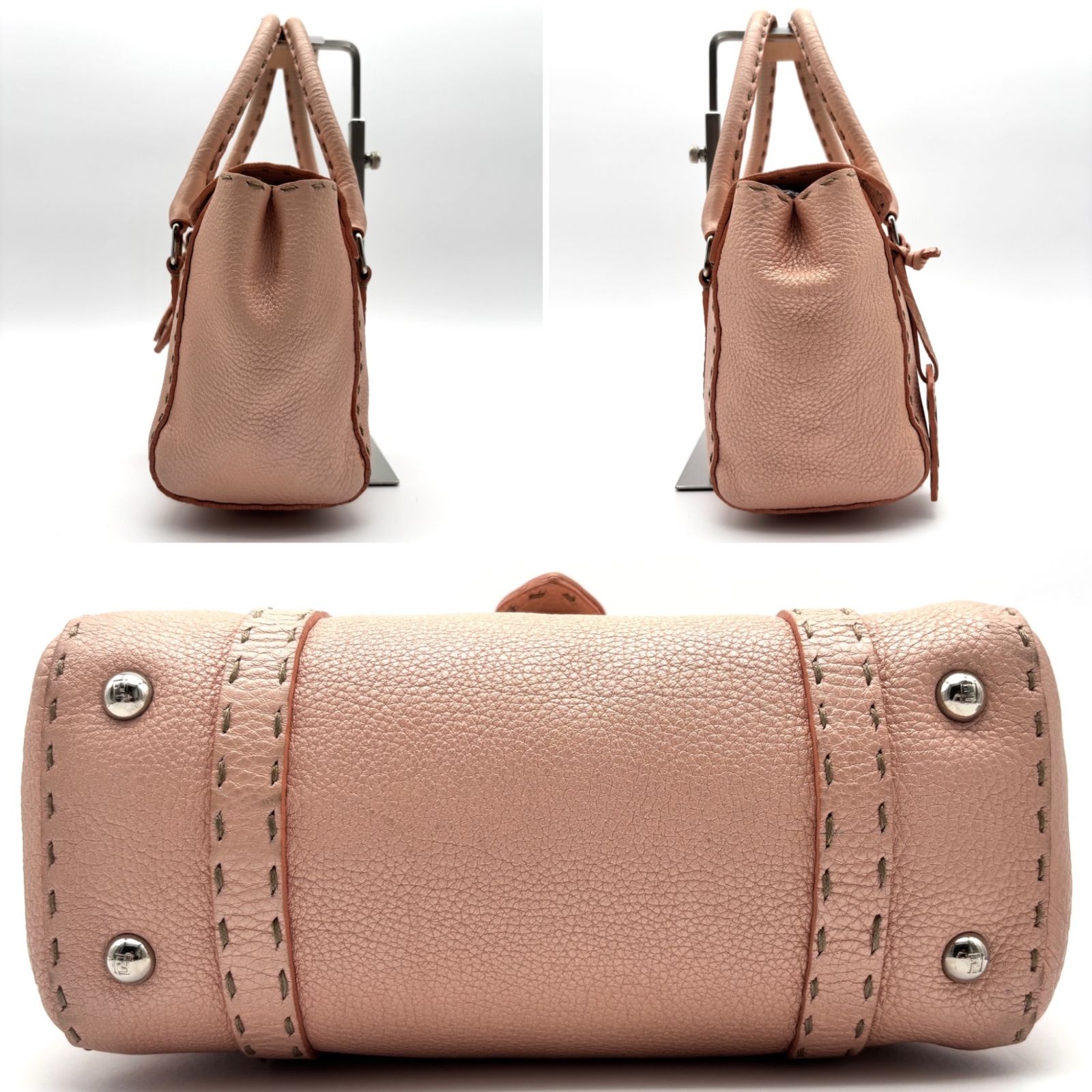フェンディ FENDI セレリア リンダ ハンドバッグ レザー ピンク 【公式 