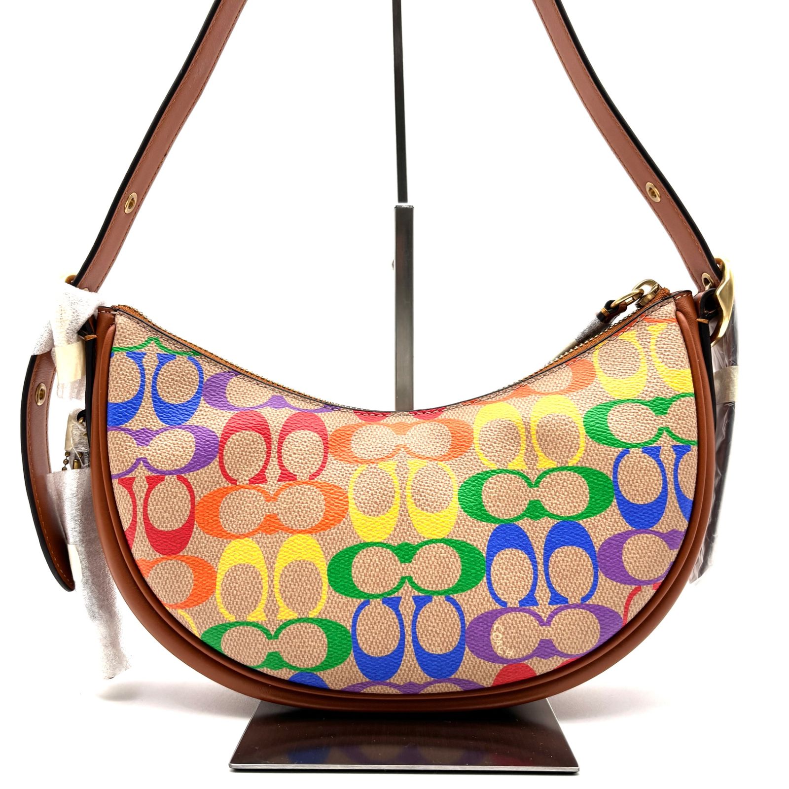 未使用保管品 COACH コーチ ルナ ワンショルダーバッグ レインボー 
